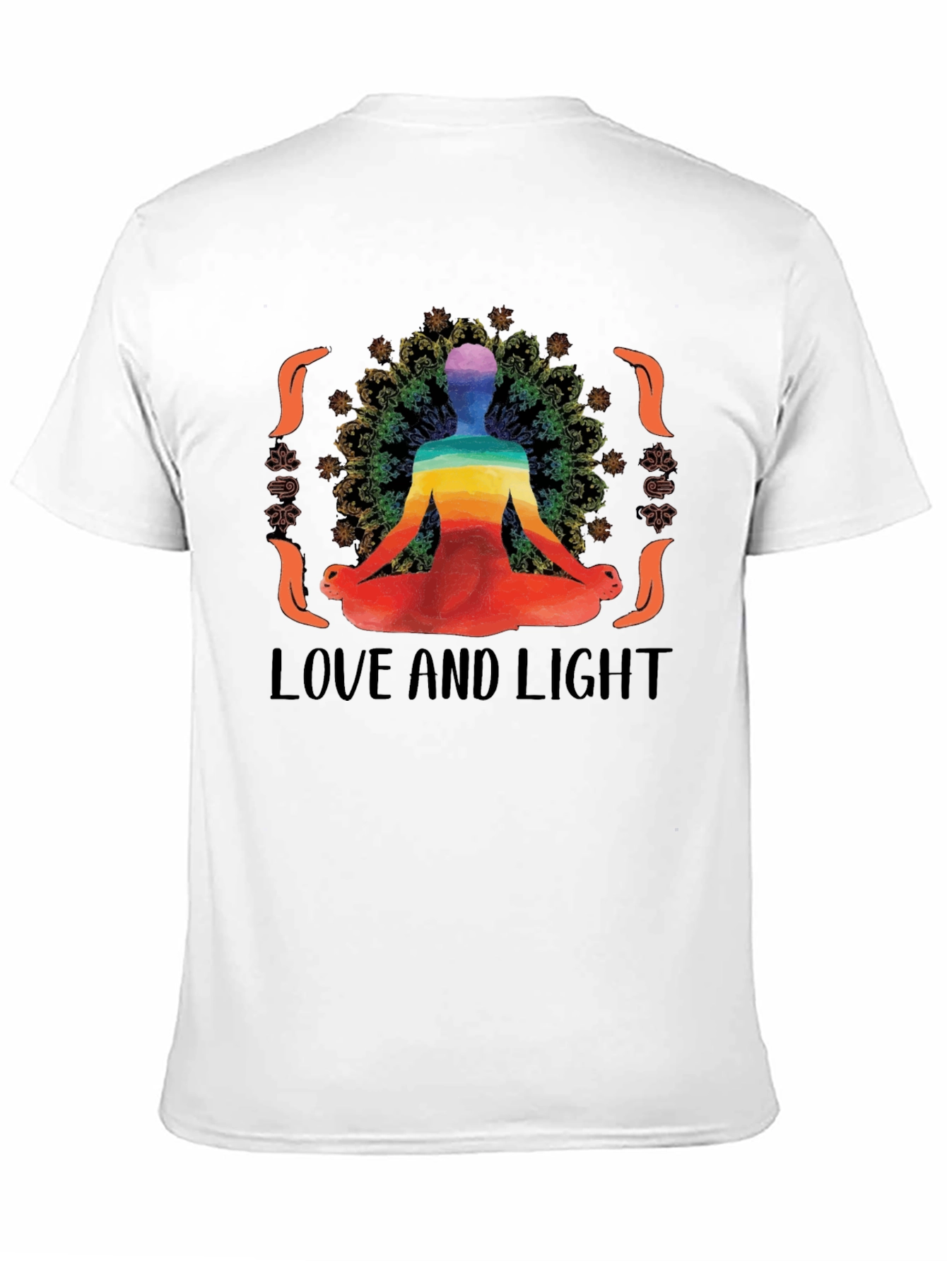 Black Yoga Love and Light Graphic Tee - Black Cotton Blend view 11
