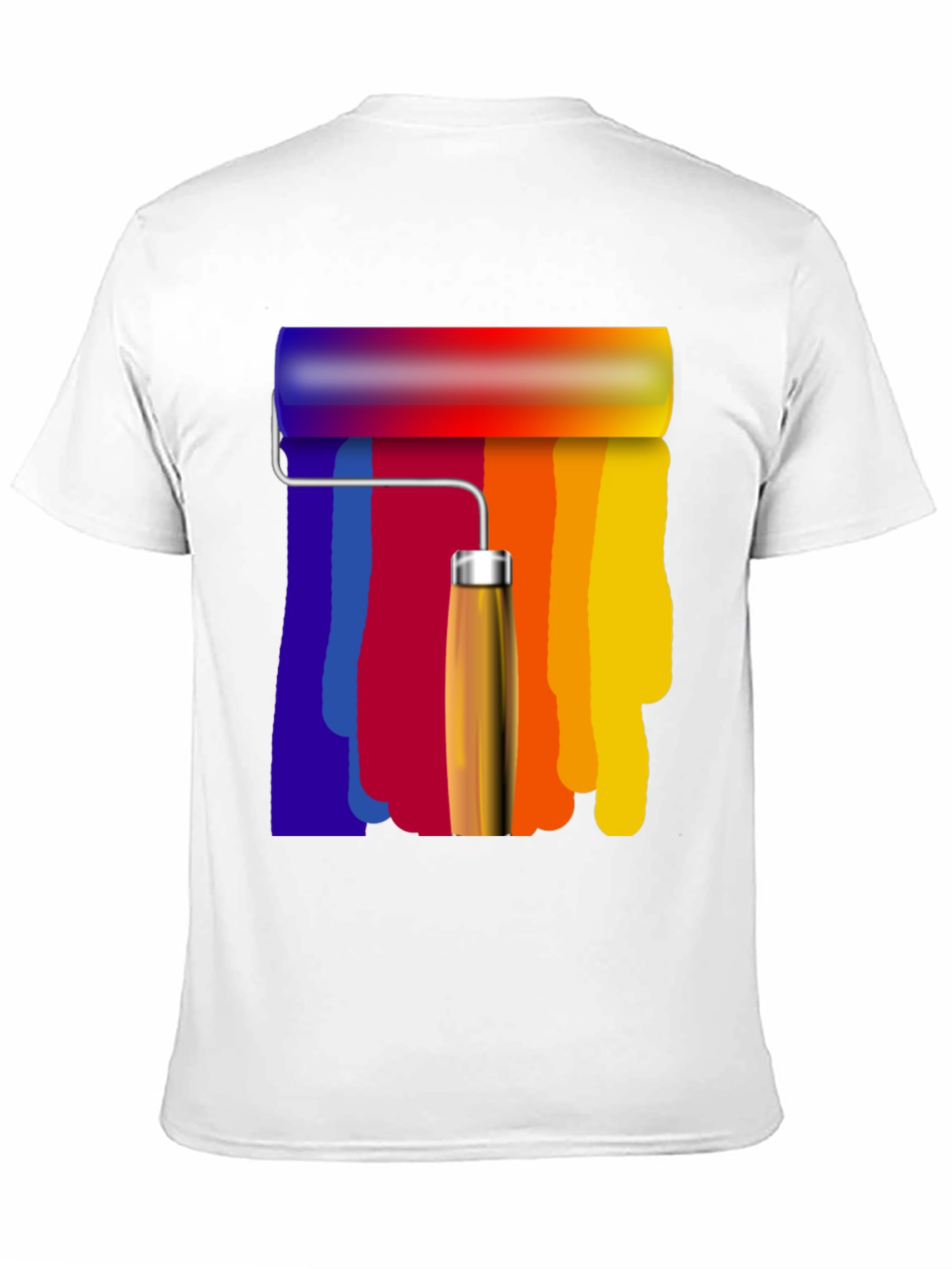 Black Colorful Paint Roller Graphic Tee - Artistic Design view 11