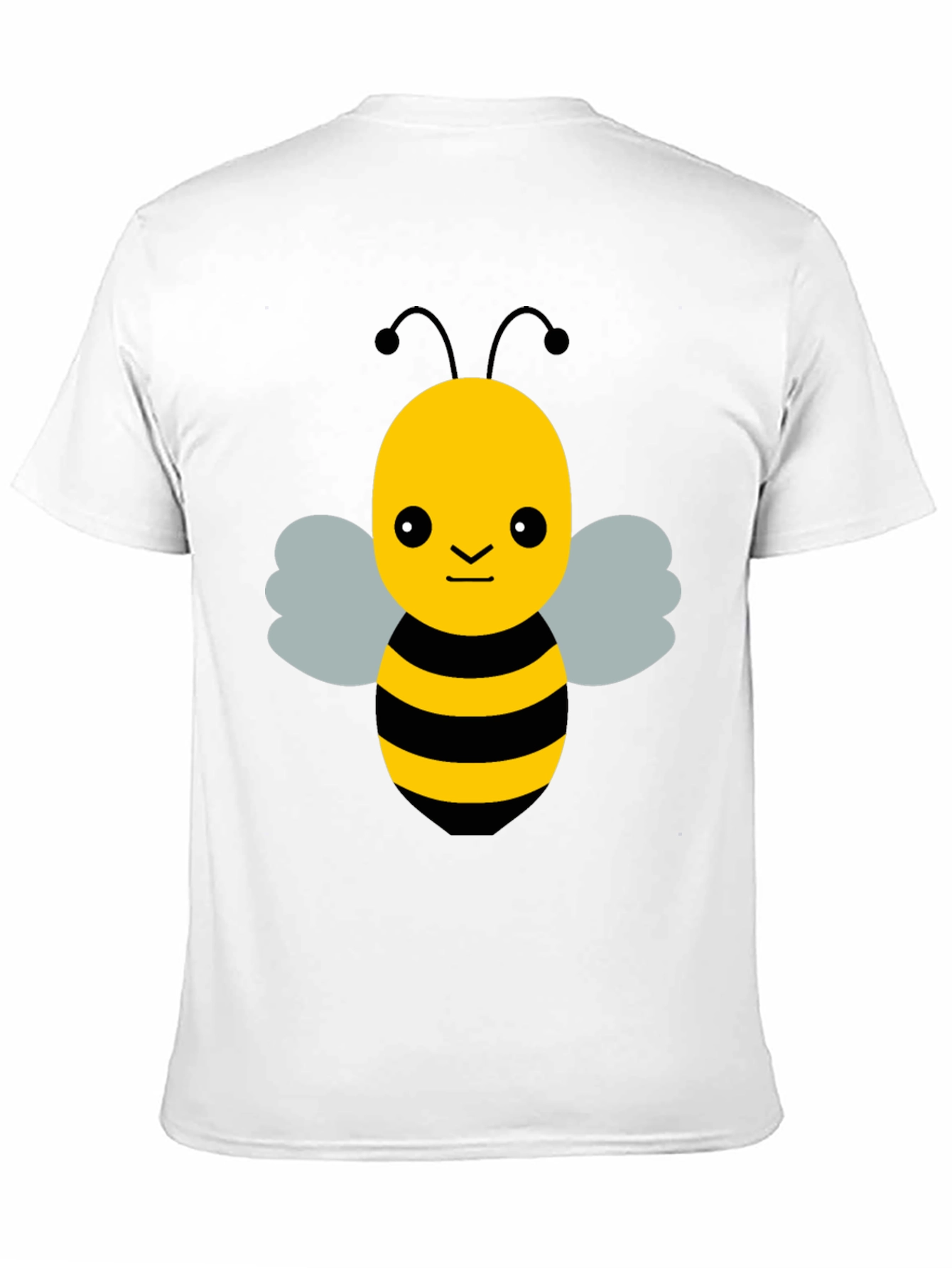 Black Cute Cartoon Bee Graphic Black T-Shirt view 11