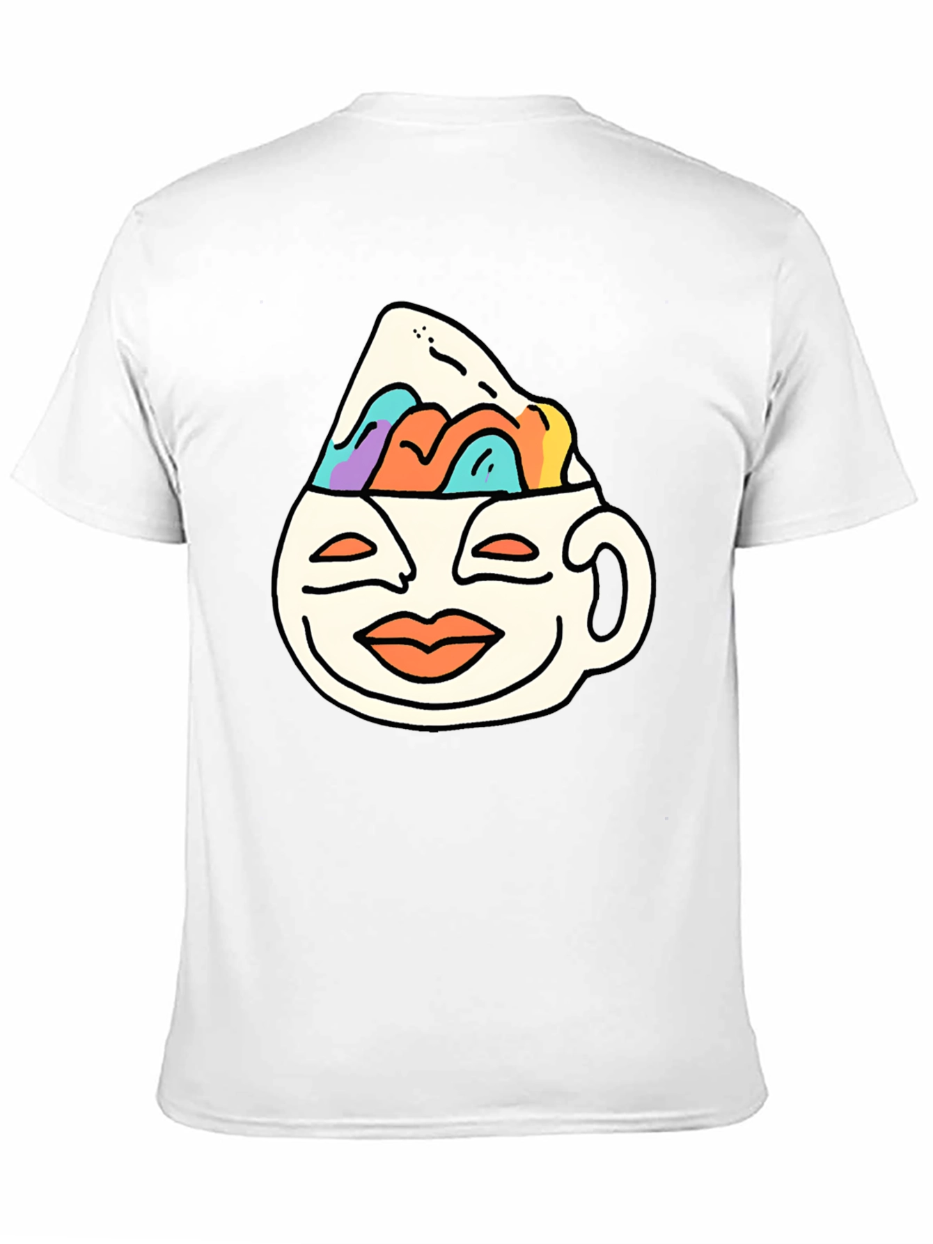 Black Quirky Graphic Tee - Coffee Cup Mountain Design view 11