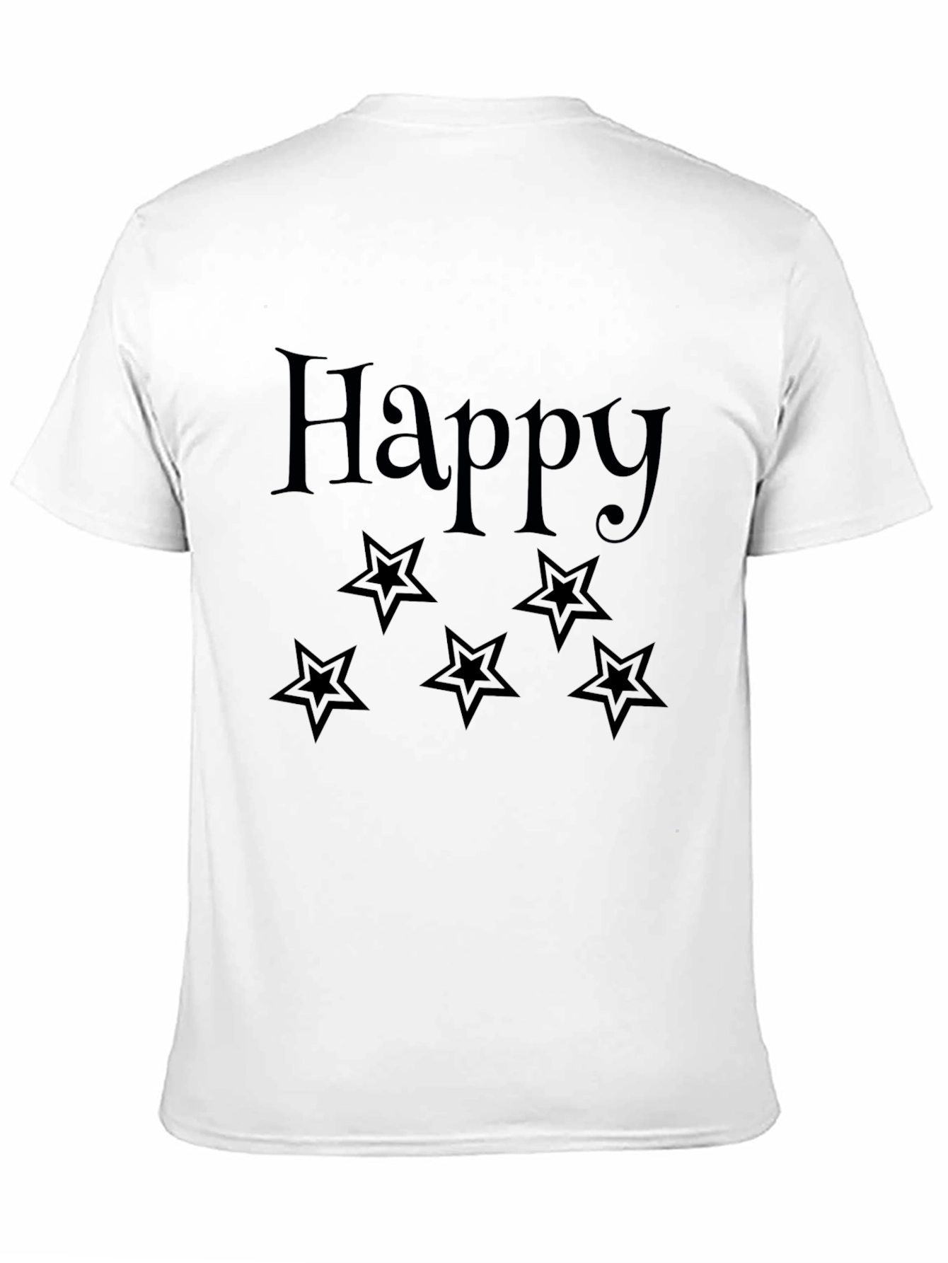 Black Happy Star Graphic Tee - Black Unisex T-Shirt view 11