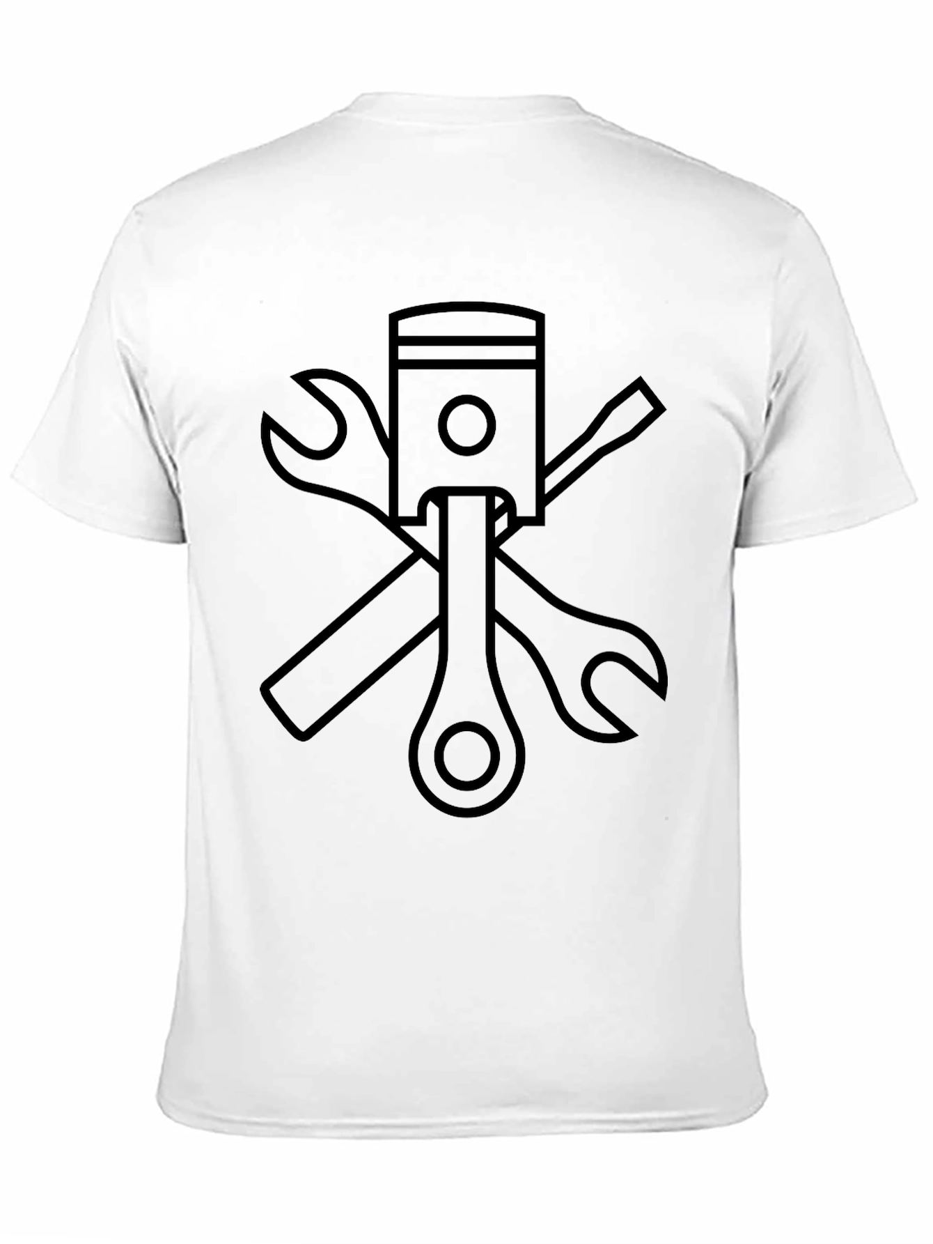 Black Black Mechanic T-Shirt with Piston & Tools Graphic view 11