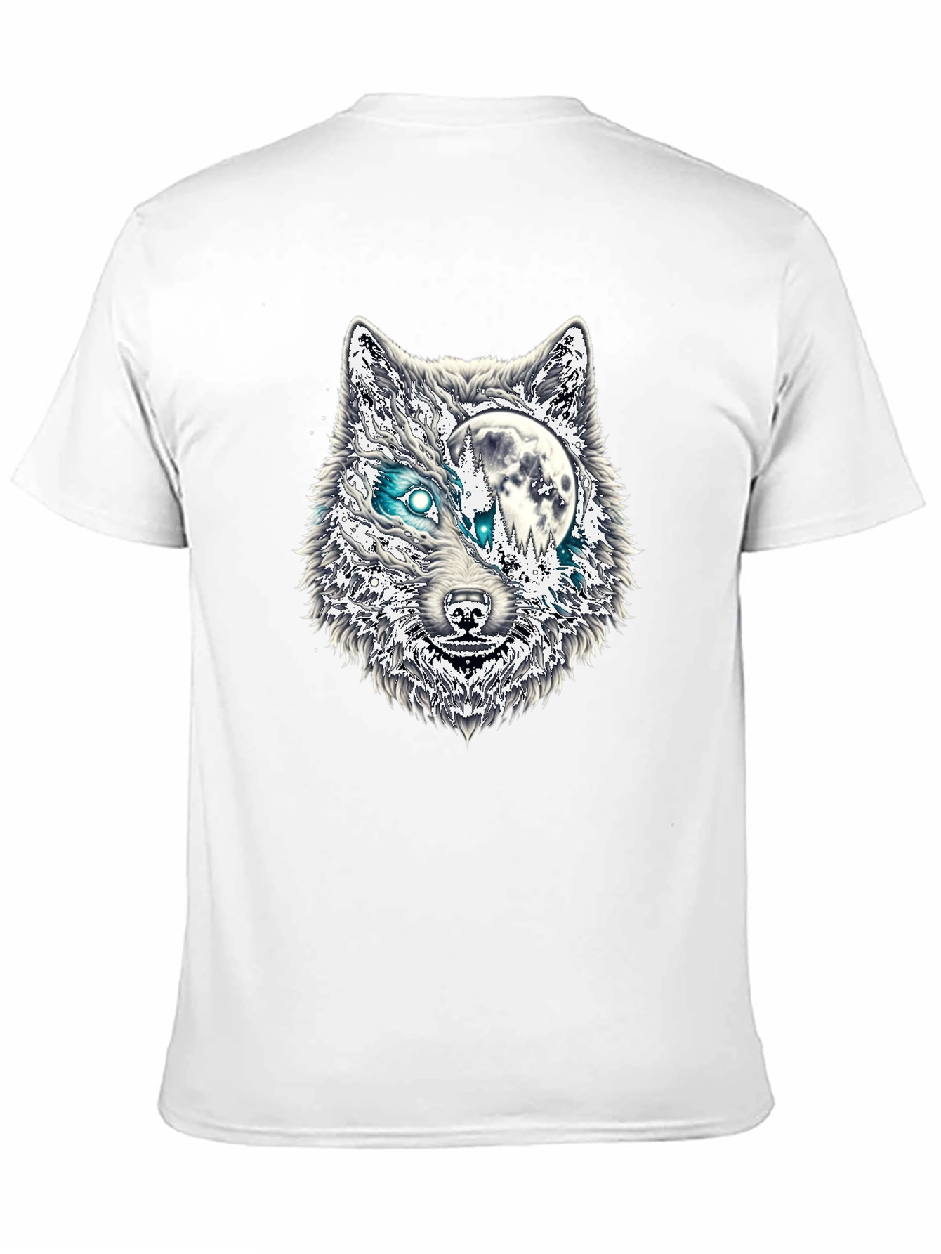 Black Wolf Moon Graphic T-Shirt - Black Cotton Blend view 11
