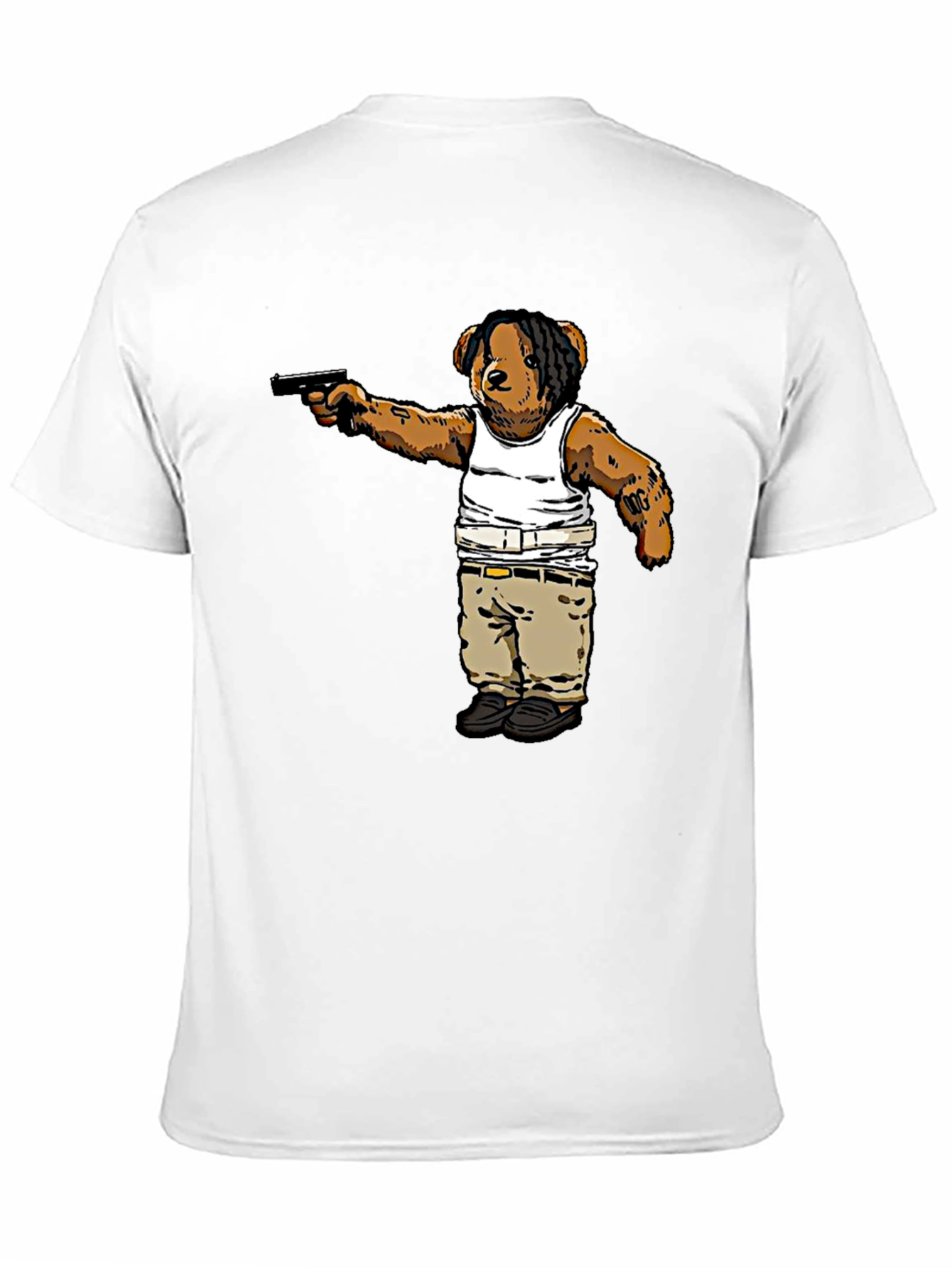 Black Gangster Teddy Bear Graphic T-Shirt view 11