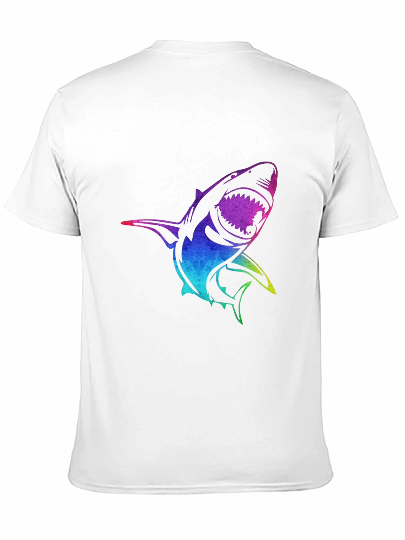 Black Rainbow Shark Graphic Black T-Shirt view 11