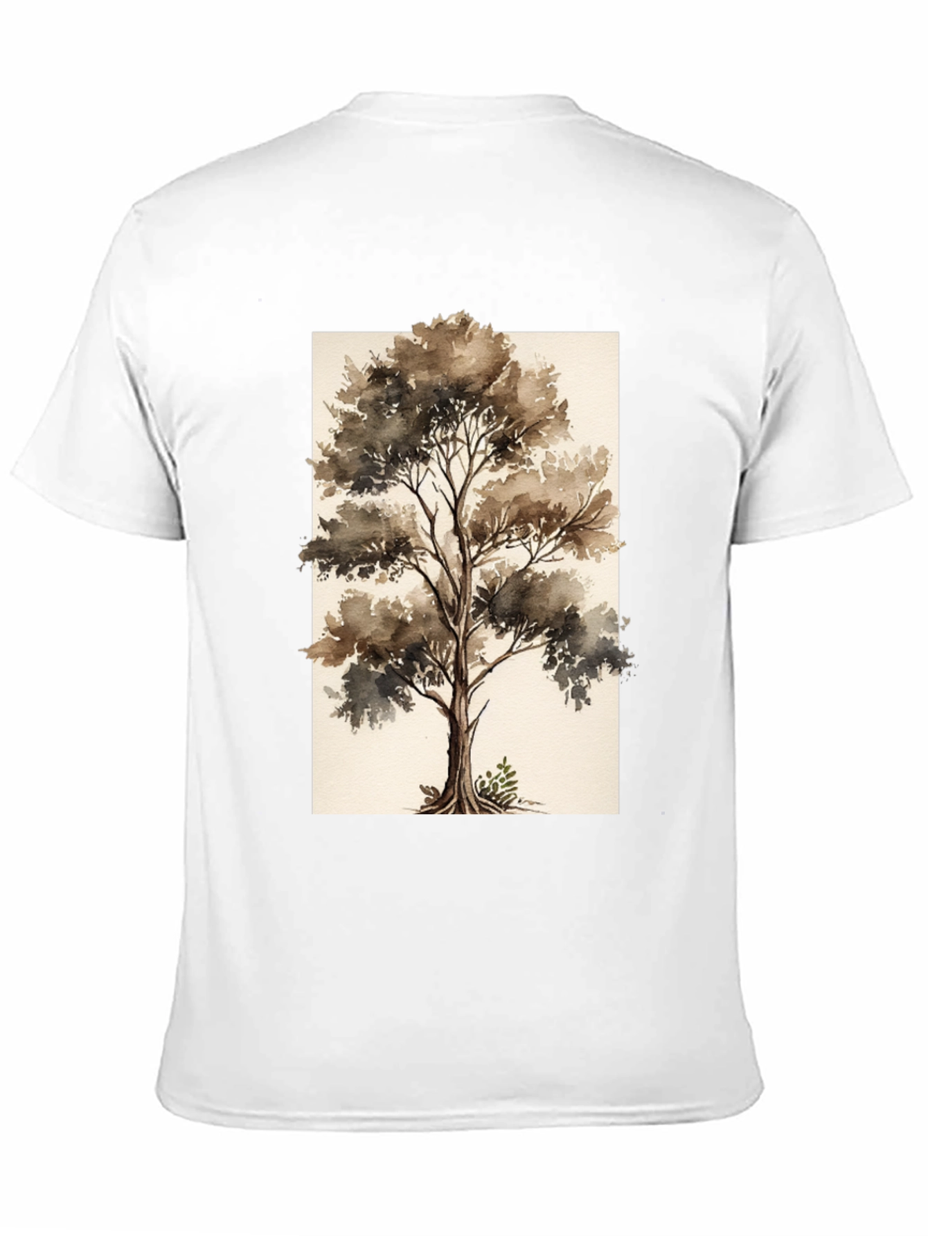 Black Watercolor Tree Graphic Black Tee view 11