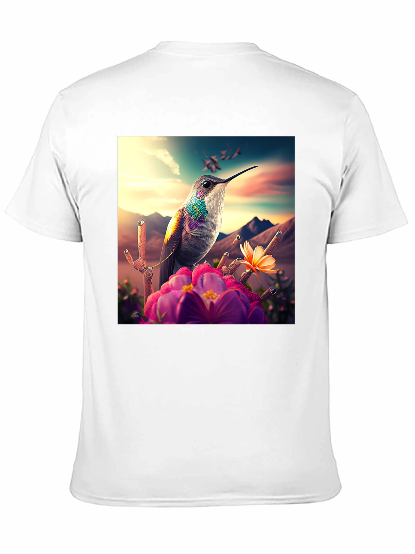 Black Hummingbird T-Shirt - Nature Graphic Tee view 11