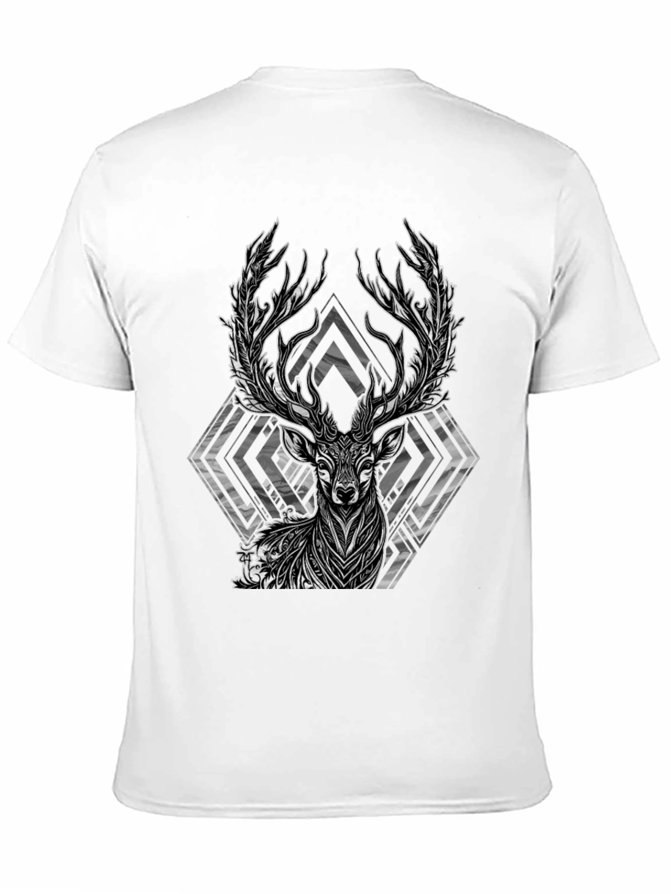 Black Mystic Stag Graphic Tee - Black Cotton Blend view 11