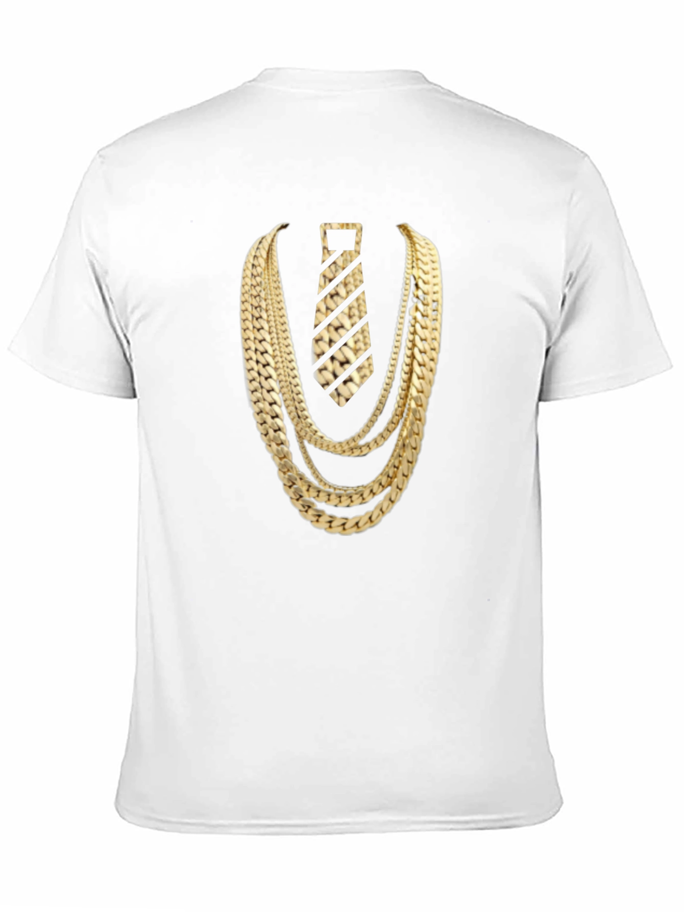 Black Gold Chains and Tie Graphic Tee - Statement Style view 11