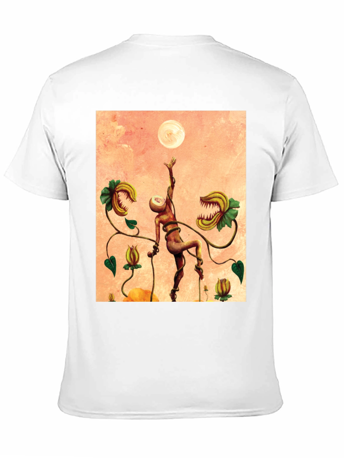 Black Surreal Venus Flytrap Graphic Tee - Unique Art Shirt view 11