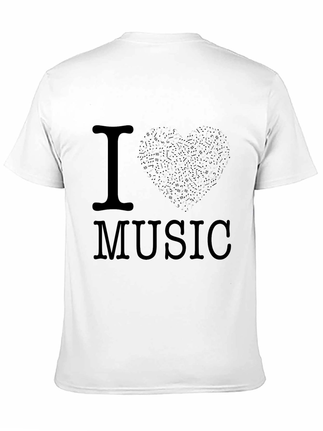 Black I Love Music Black Graphic Tee Shirt view 11