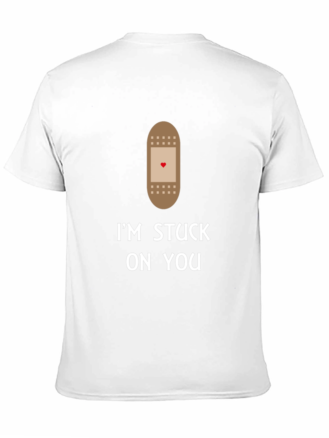 Black I'm Stuck On You T-Shirt Funny Bandage Heart Love Graphic Tee view 11