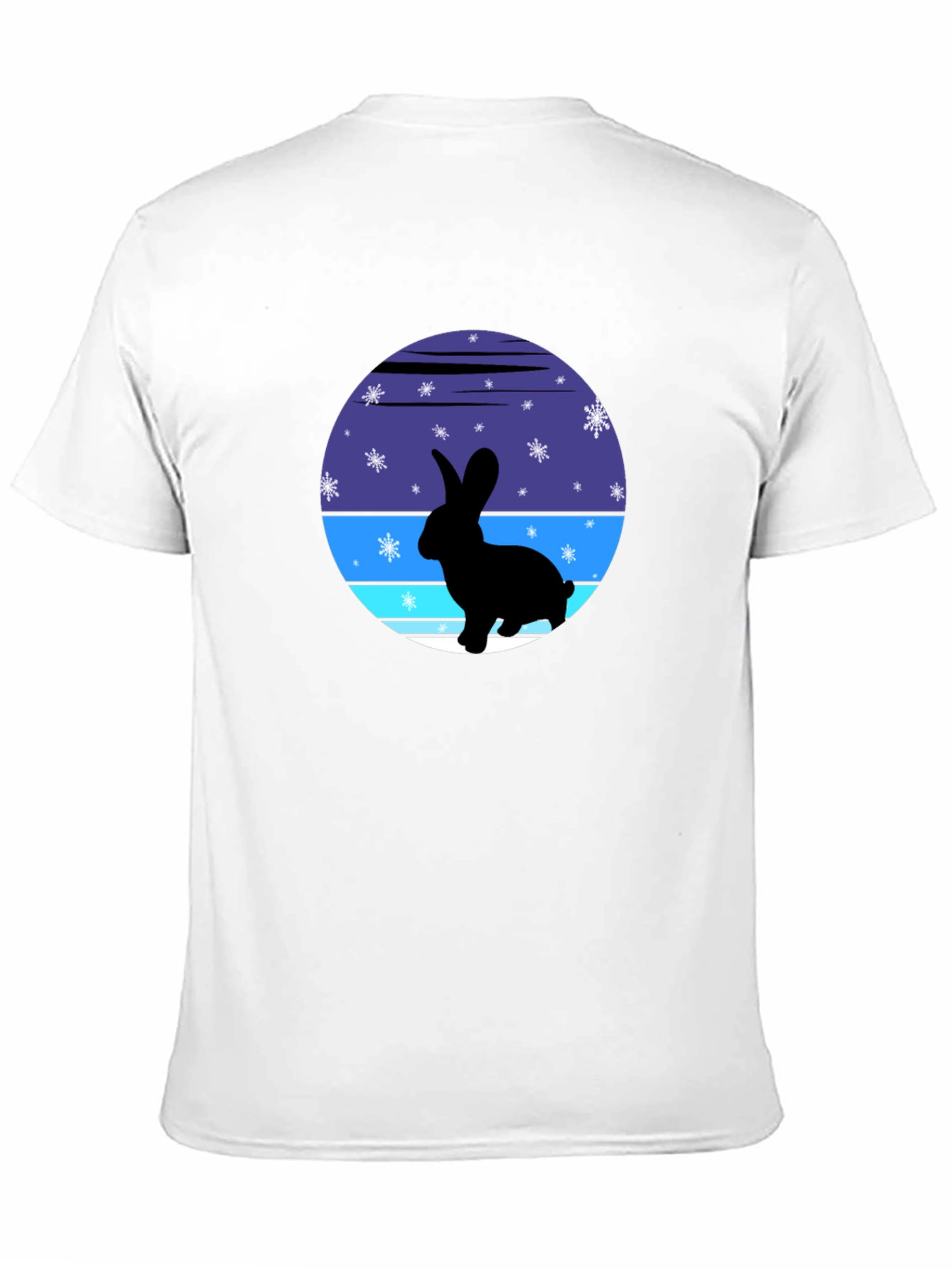 Black Winter Rabbit Graphic Tee - Soft Cotton Blend view 11