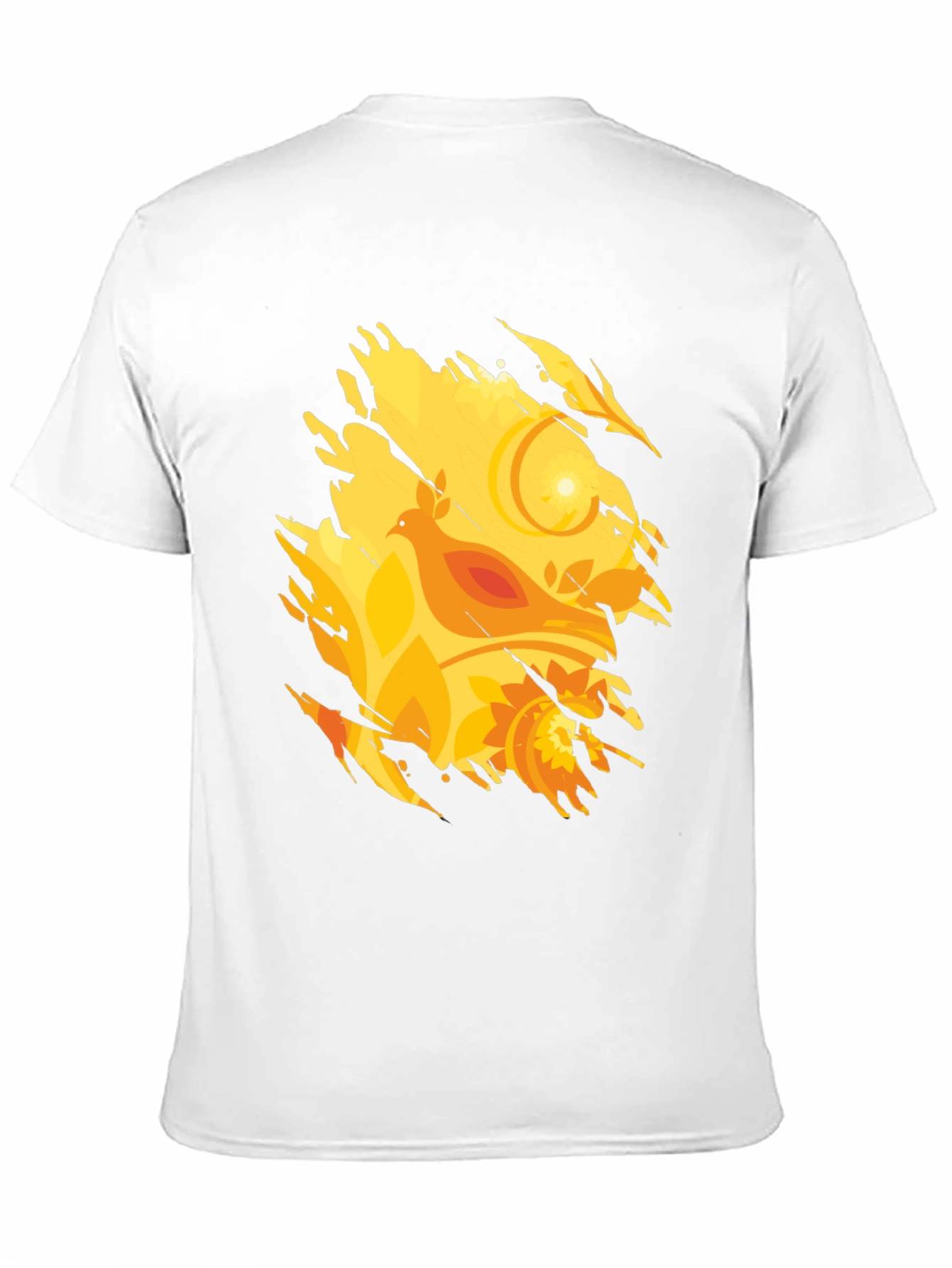 Black Abstract Bird Graphic Black T-Shirt view 11