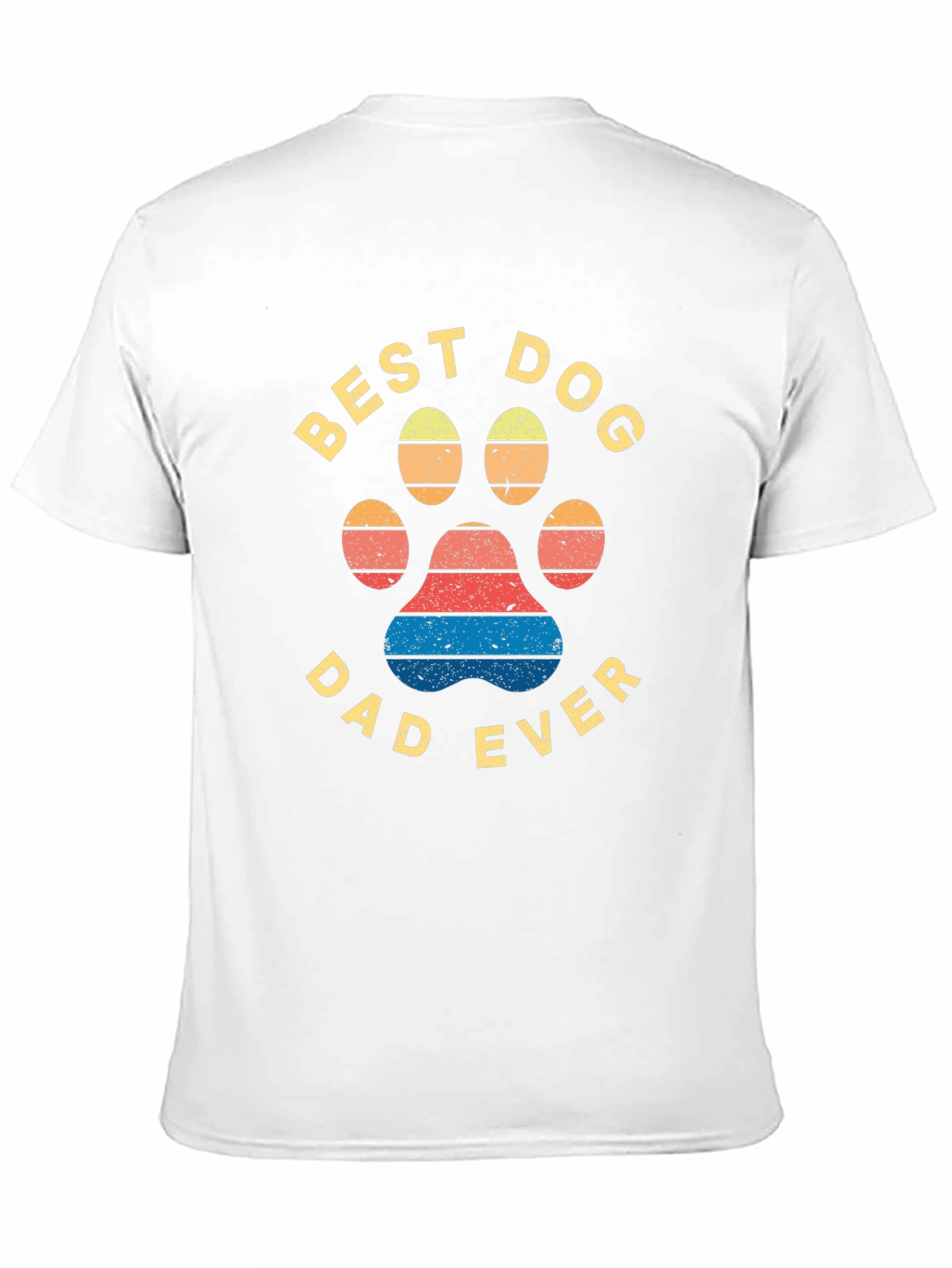 Black Best Dog Dad Ever T-Shirt - Black, Paw Print Design view 11