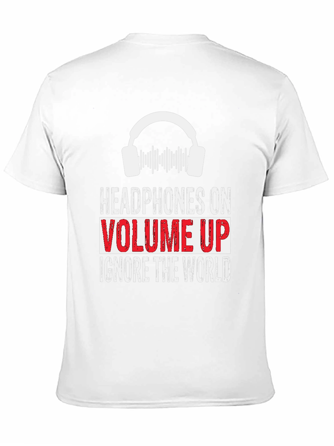 Black Headphones On Volume Up Graphic T-Shirt view 11