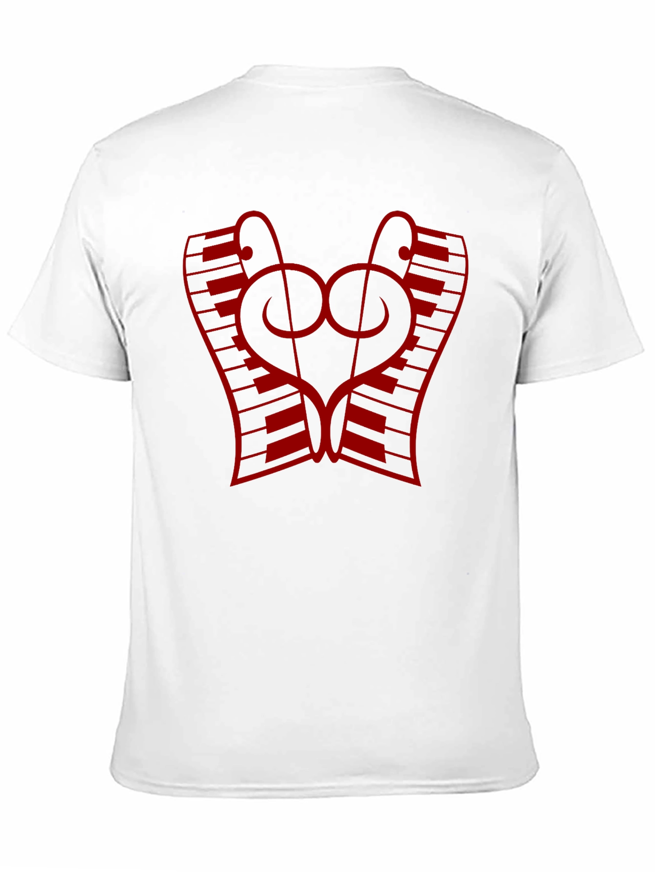 Black Musical Keyboard Heartbeat T-Shirt view 11