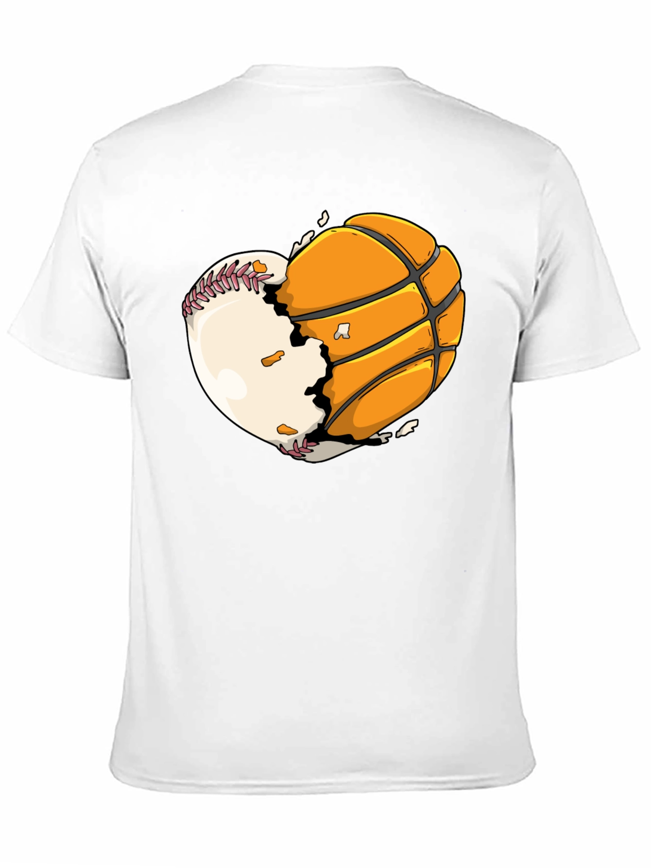 Black Baseball Basketball Heart Graphic Tee view 11