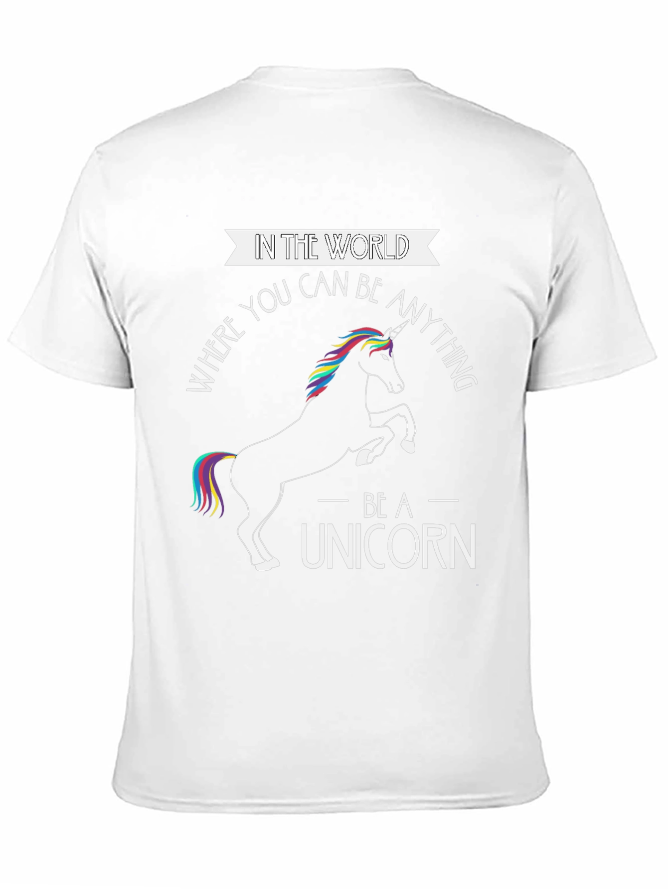 Black Be A Unicorn T-Shirt - Black Cotton Tee view 11