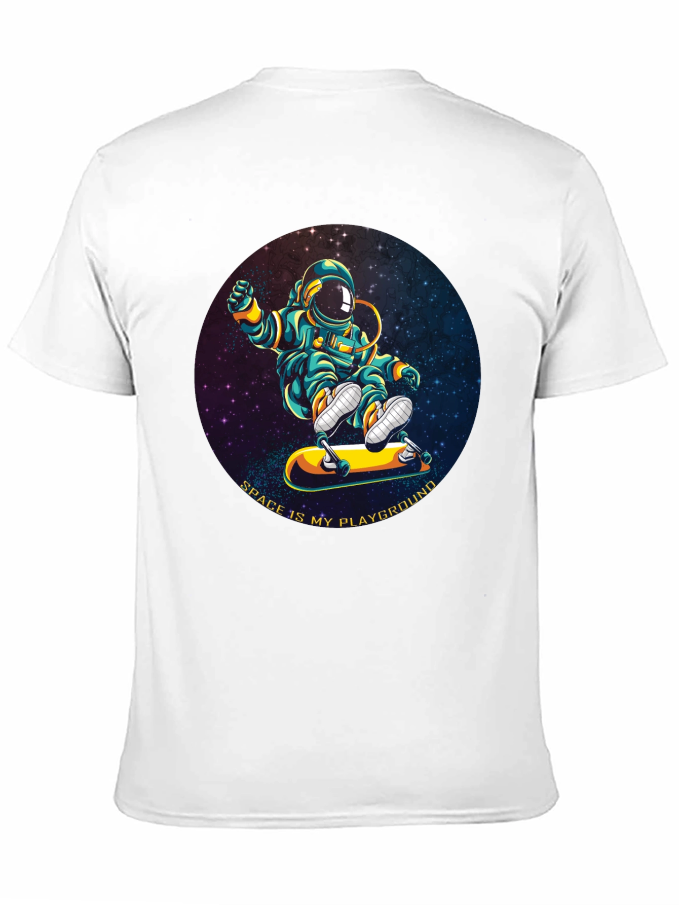 Black Astronaut Skateboarder T-Shirt - Space is My Playground view 11