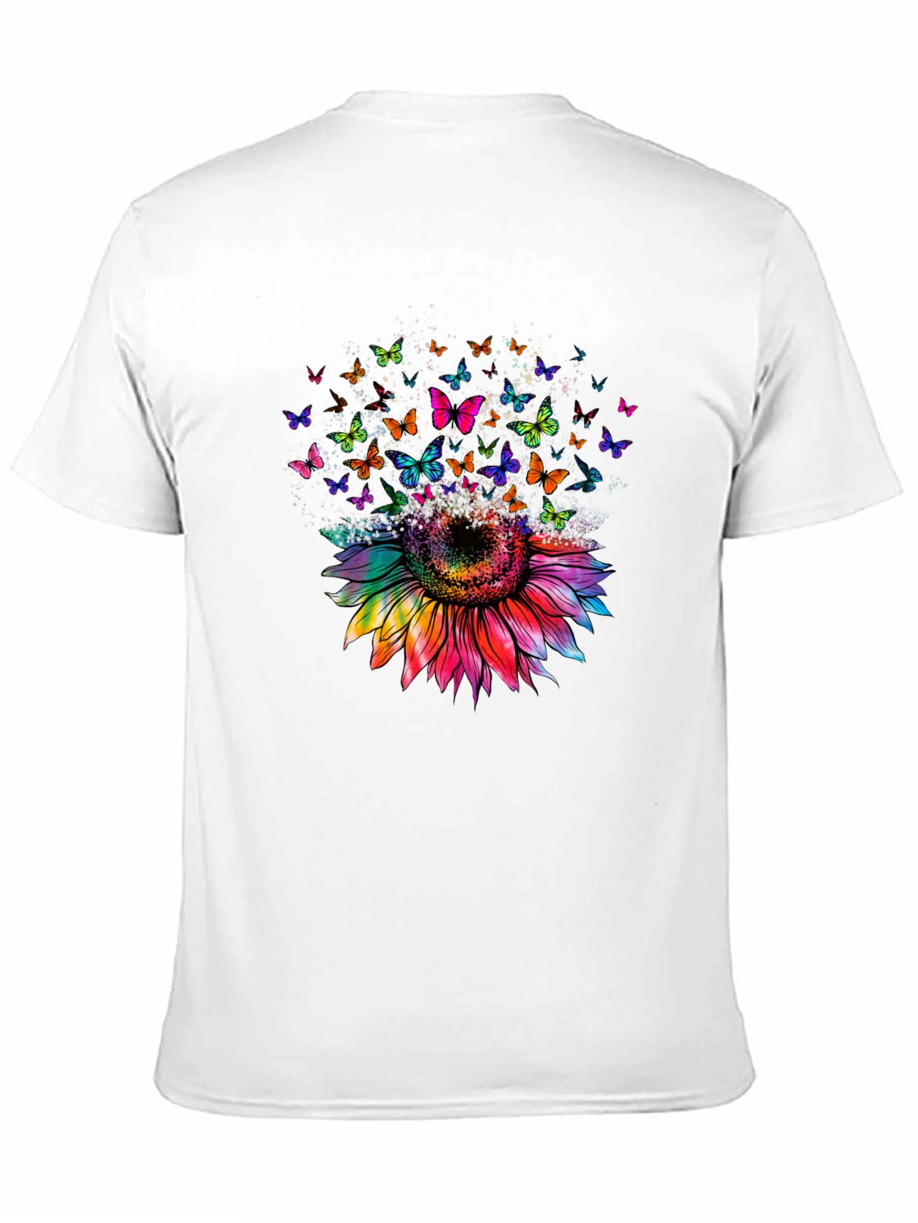 Black Sunflower Butterfly Graphic Tee - Black Cotton Blend view 11