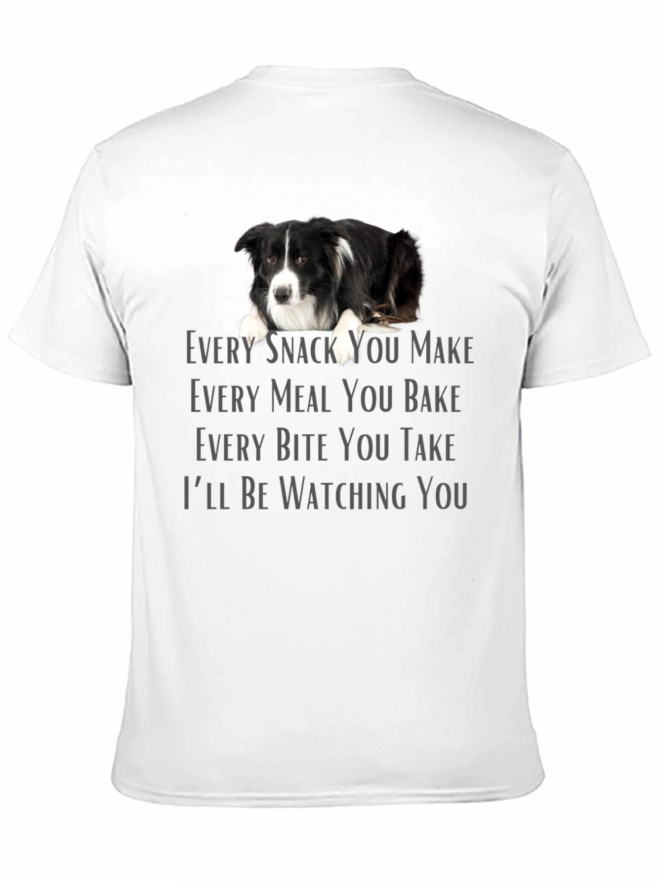 Black Funny Dog Watching You Graphic T-Shirt view 11