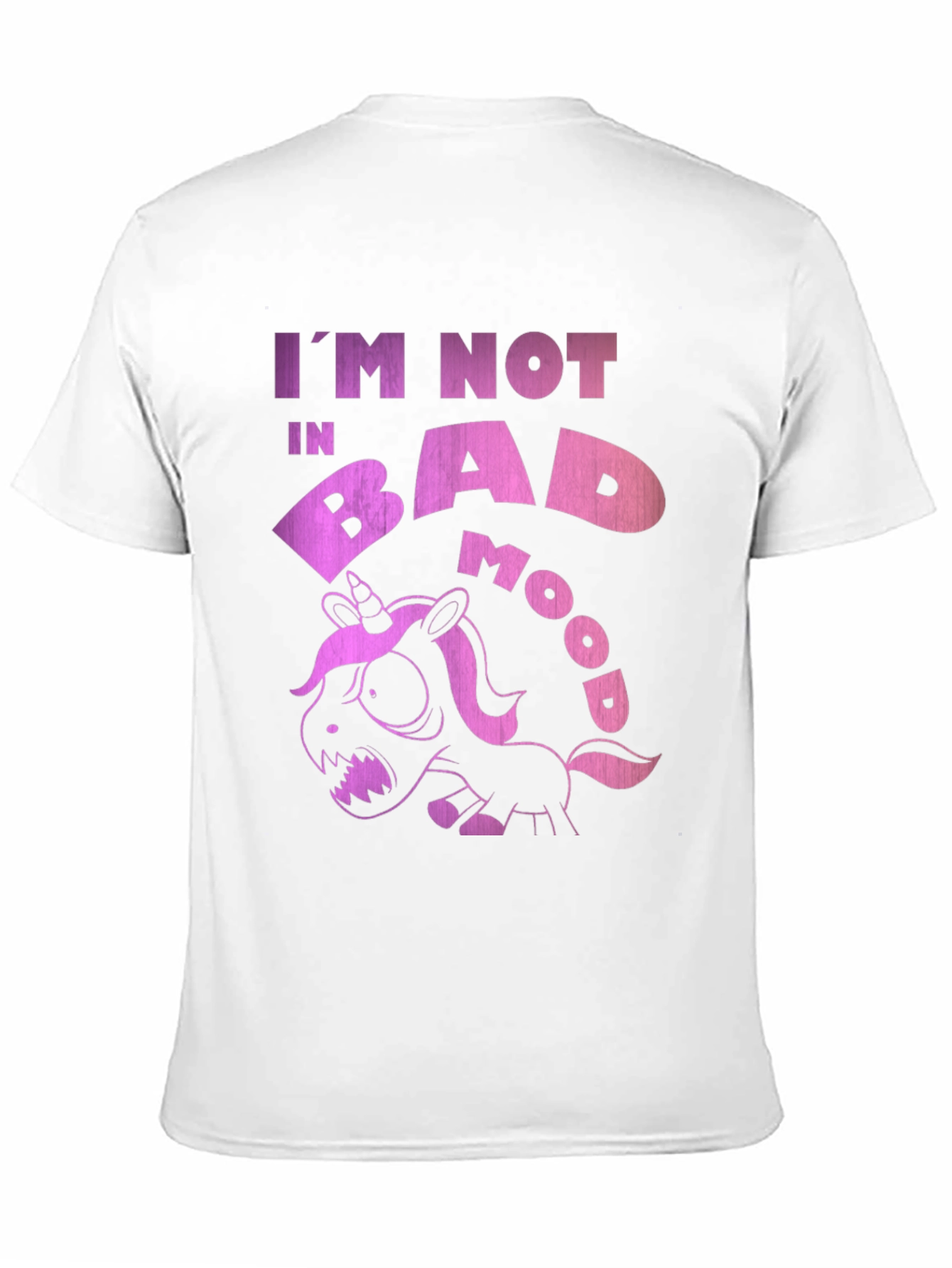 Black Funny Grumpy Unicorn Black T-Shirt - I'm Not in Bad Mood! view 11