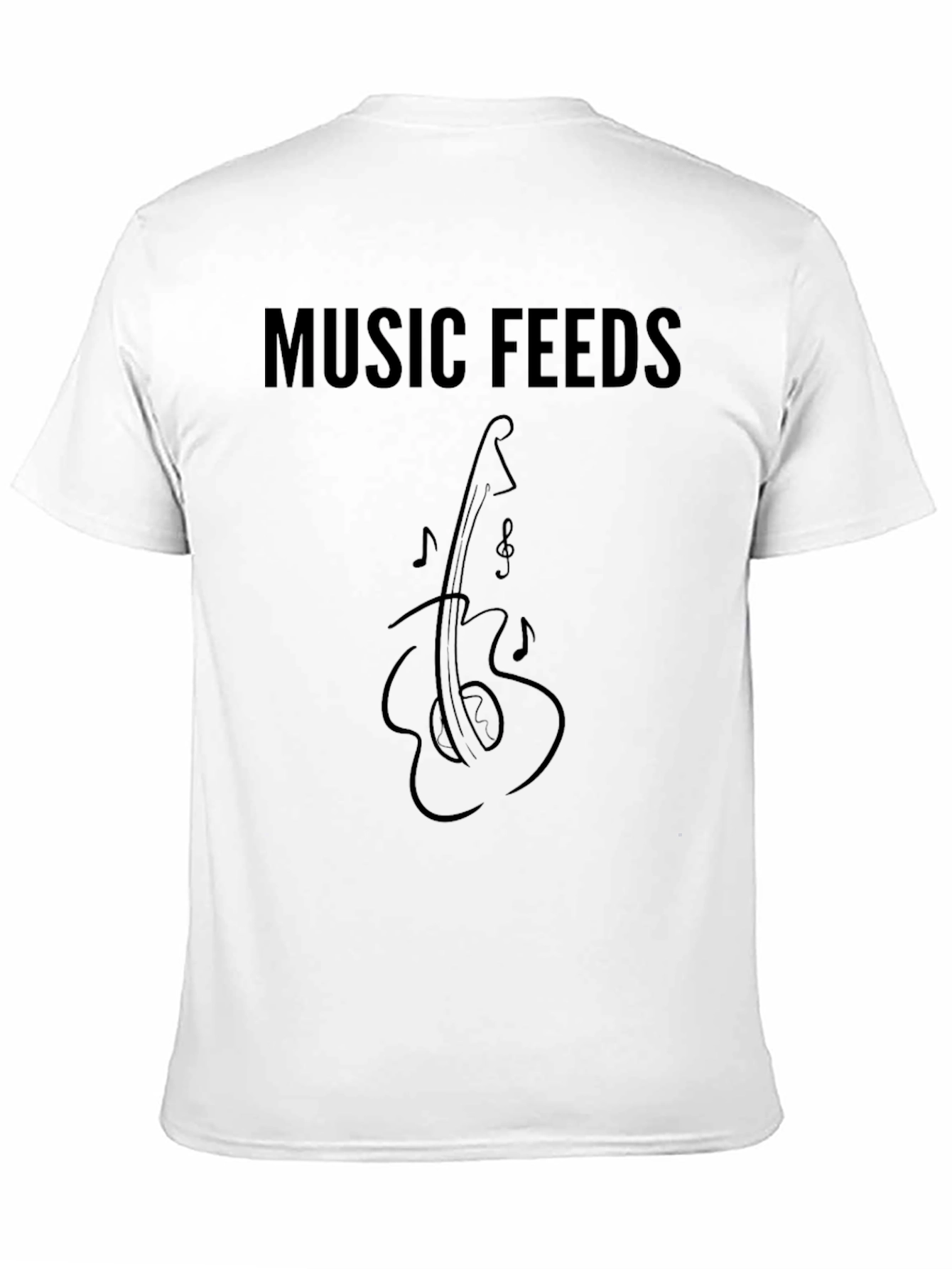 Black Music Feeds Guitar T-Shirt - Black Graphic Tee view 11