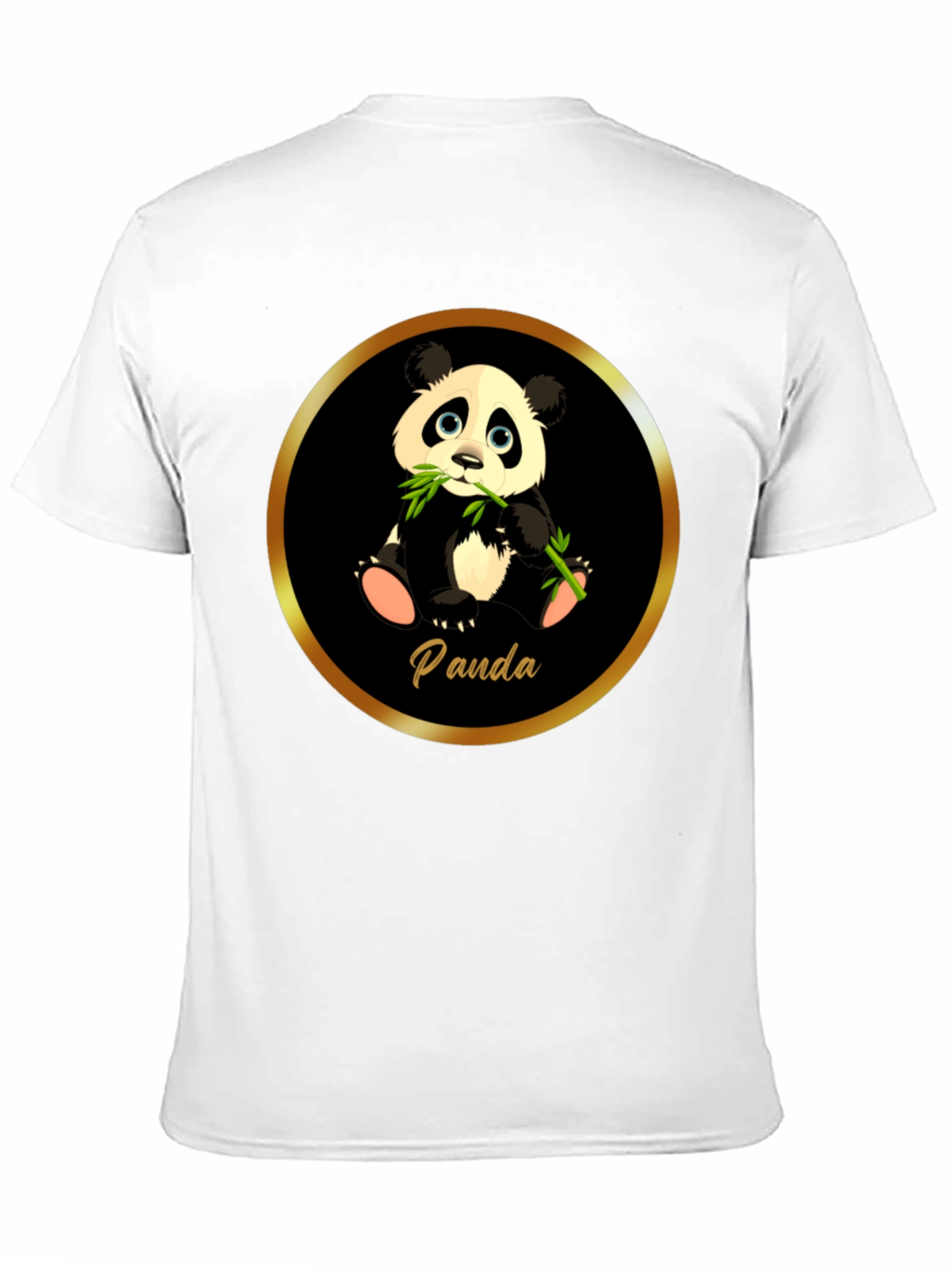 Black Cute Panda T-Shirt - Black Cotton Tee view 11