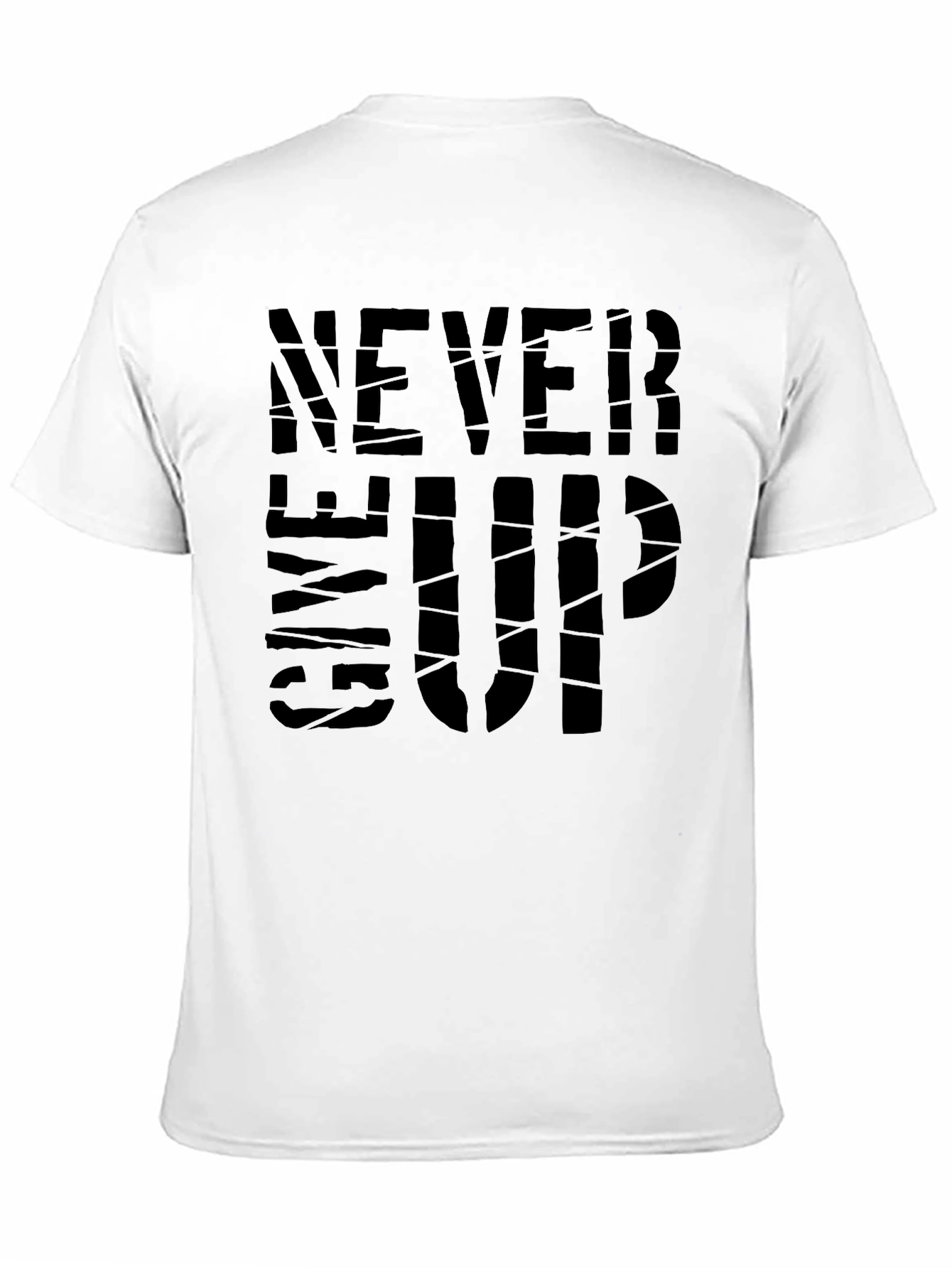 Black Never Give Up Black Graphic Tee view 11