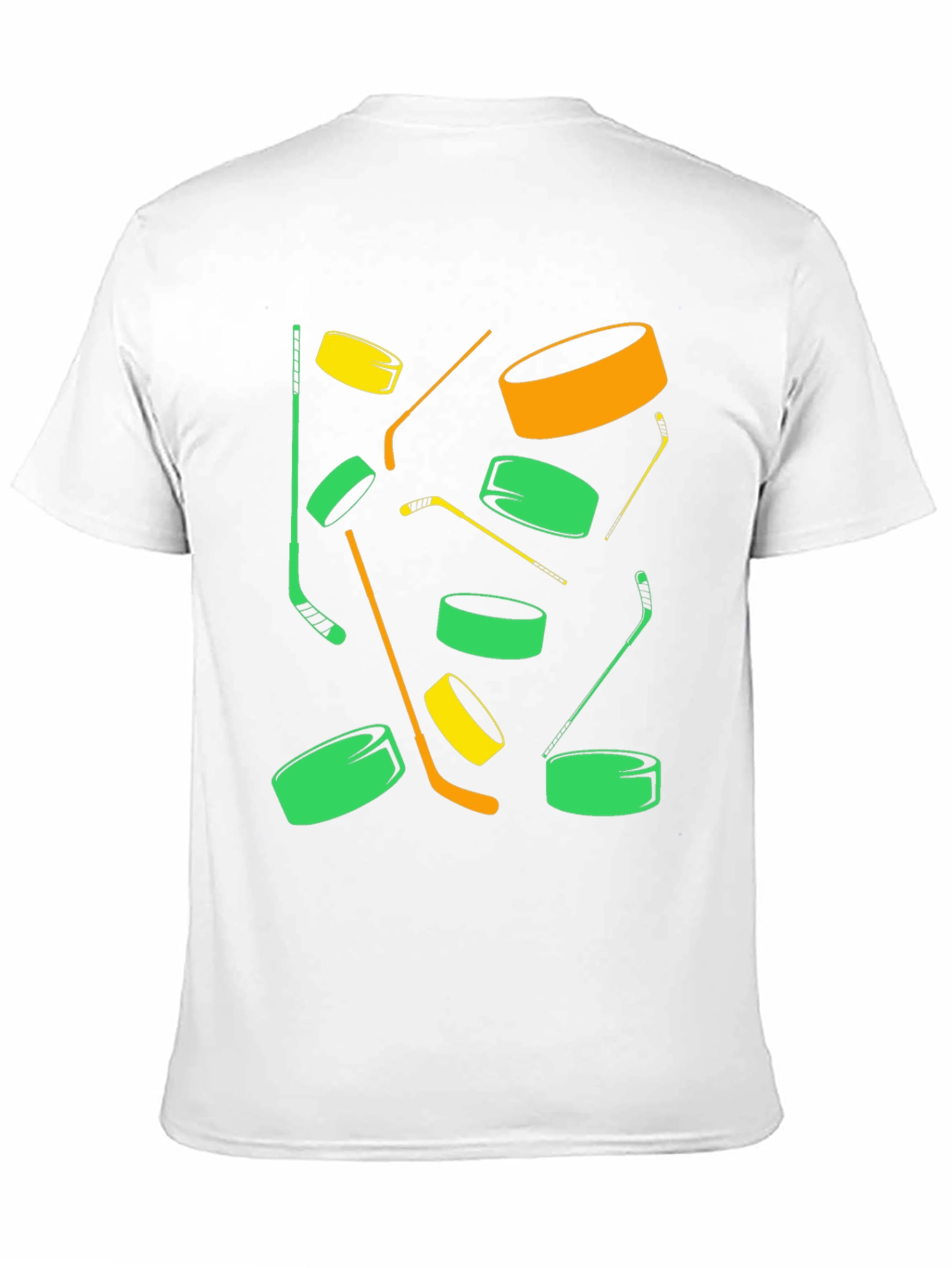 Black Hockey Puck & Stick Graphic Tee - Cool Sportswear view 11