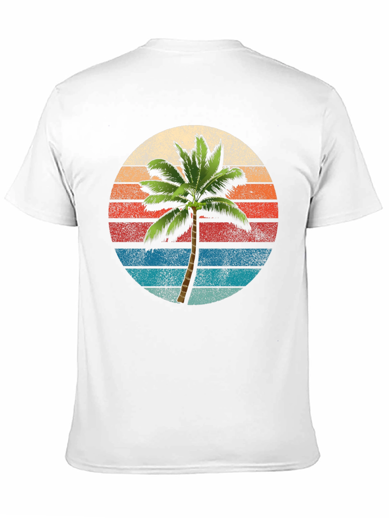 Black Retro Palm Tree Sunset T-Shirt view 11