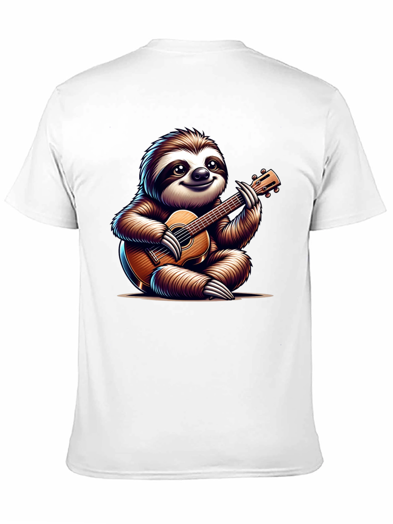 Black Sloth Guitar T-Shirt - Cute Musical Tee view 11