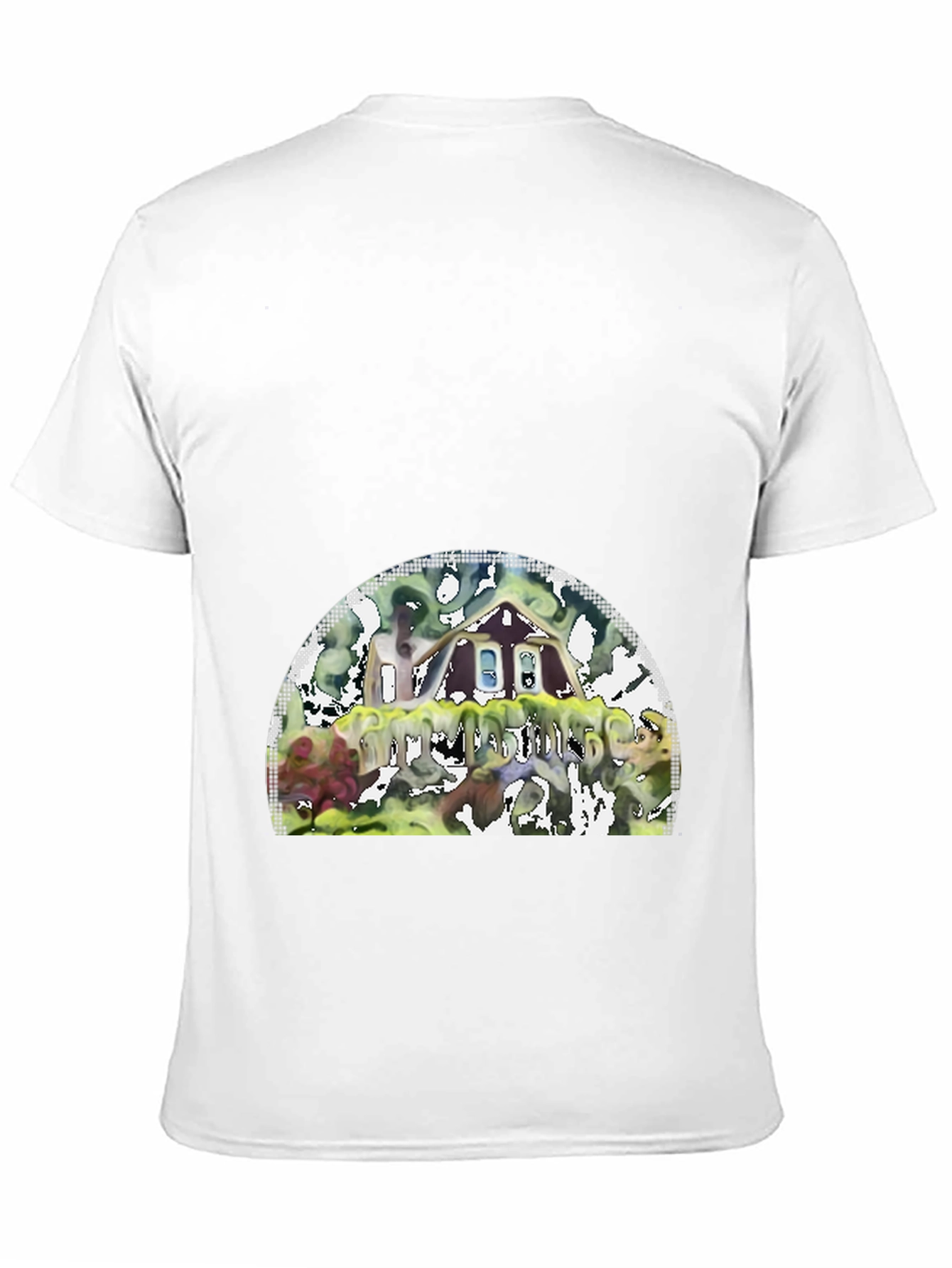 Black Unique Graphic T-Shirt - Abstract House Design view 11