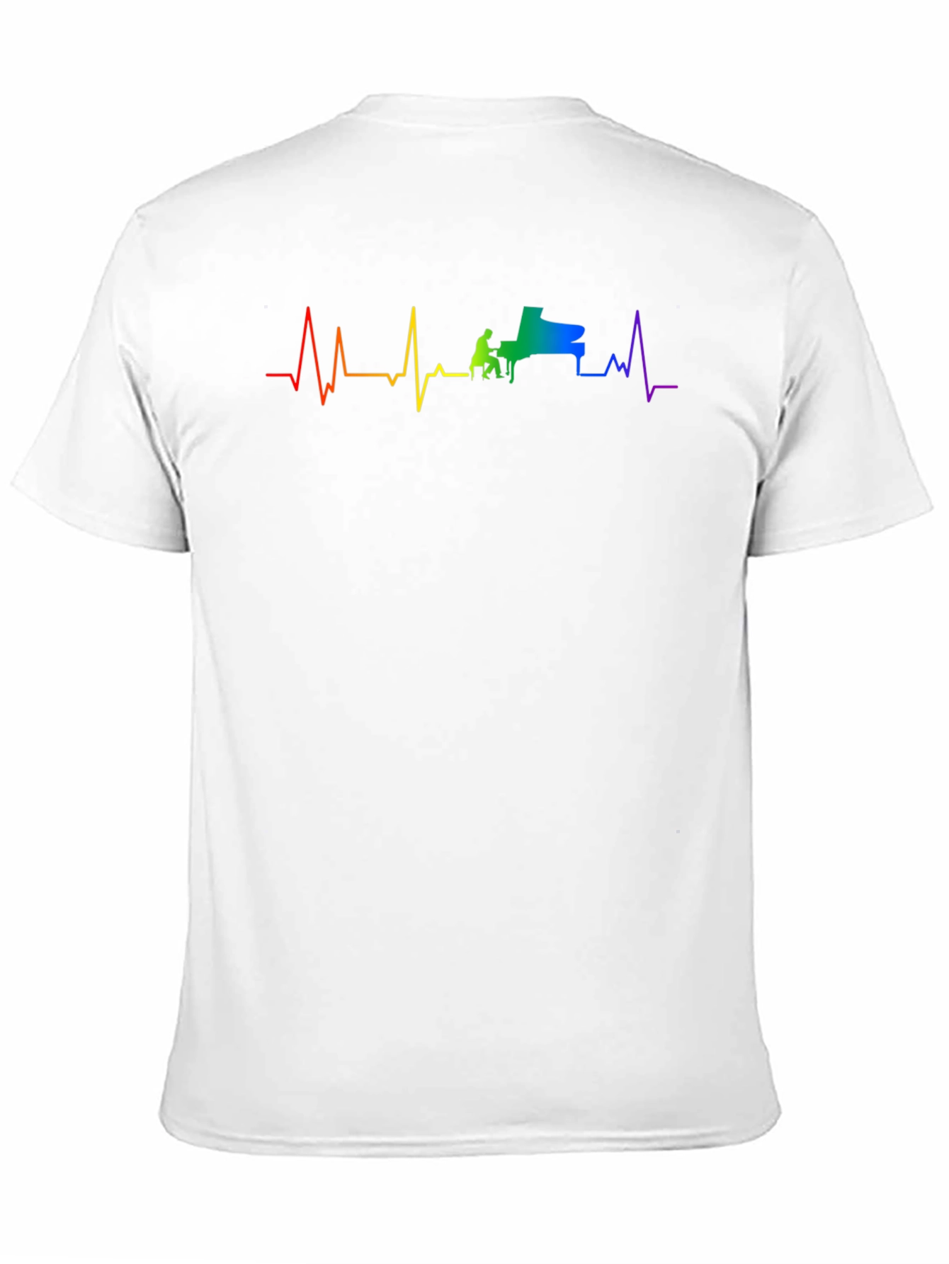 Black Piano Heartbeat Rainbow Graphic Tee - Black view 11