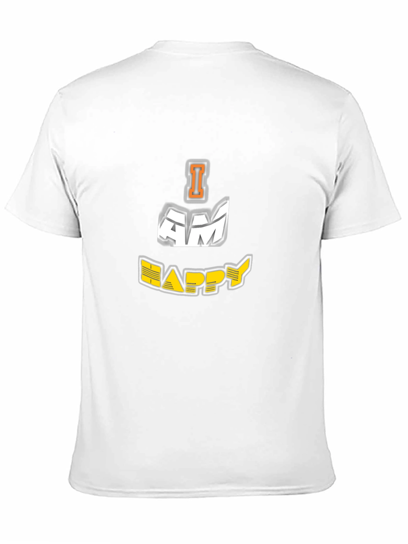 Black I AM HAPPY Graphic Black T-Shirt view 11