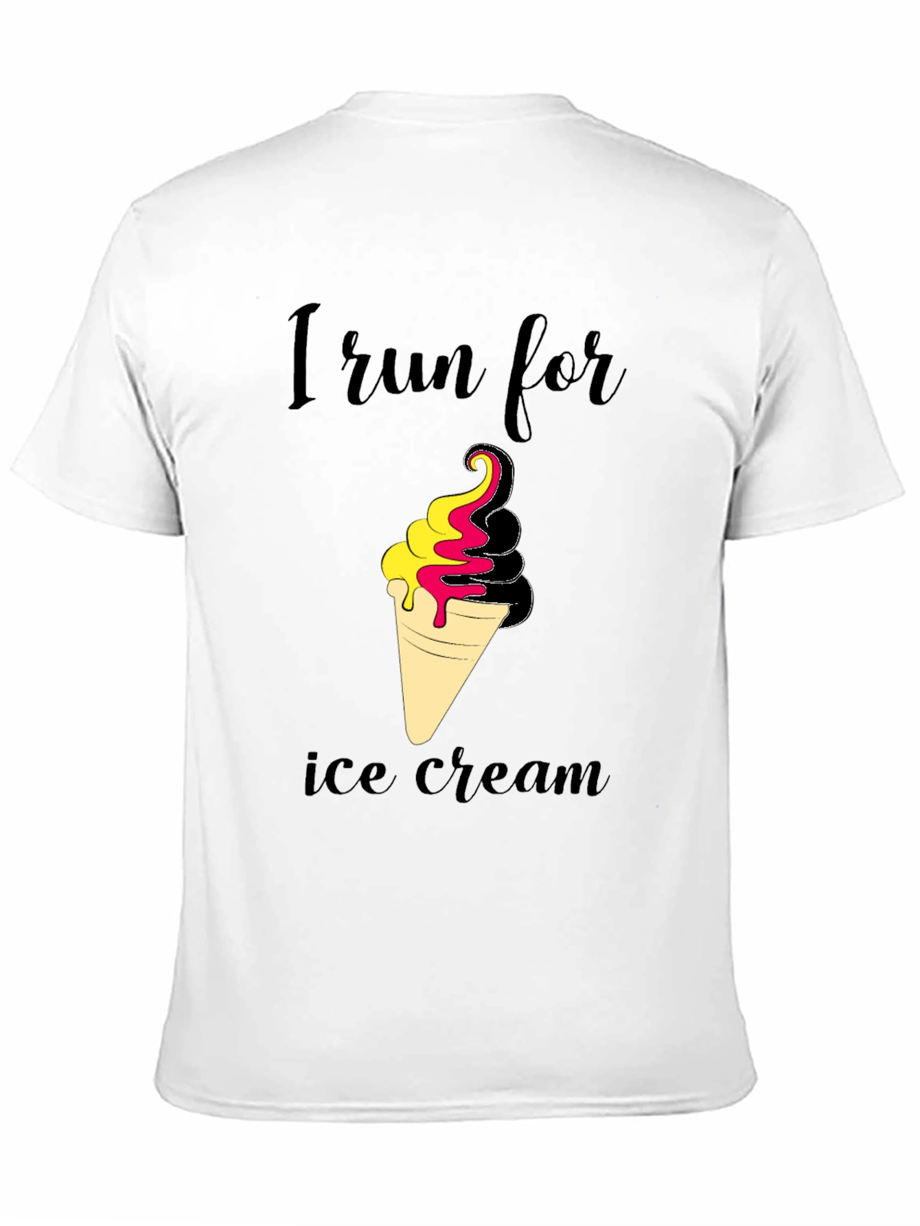 Black I Run For Ice Cream Black T-Shirt view 11