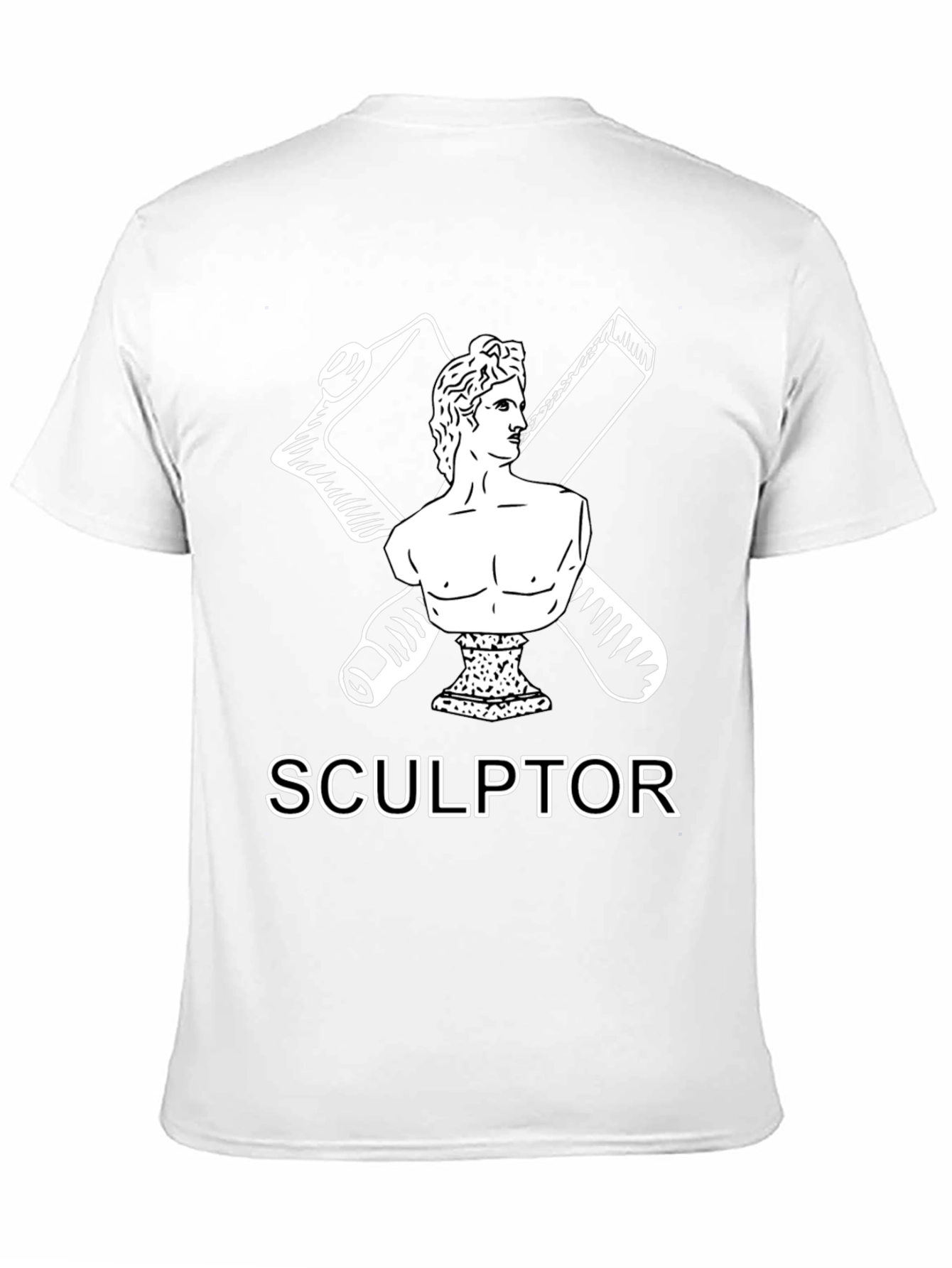Black Sculptor Graphic Tee - Artistic Black T-Shirt view 11