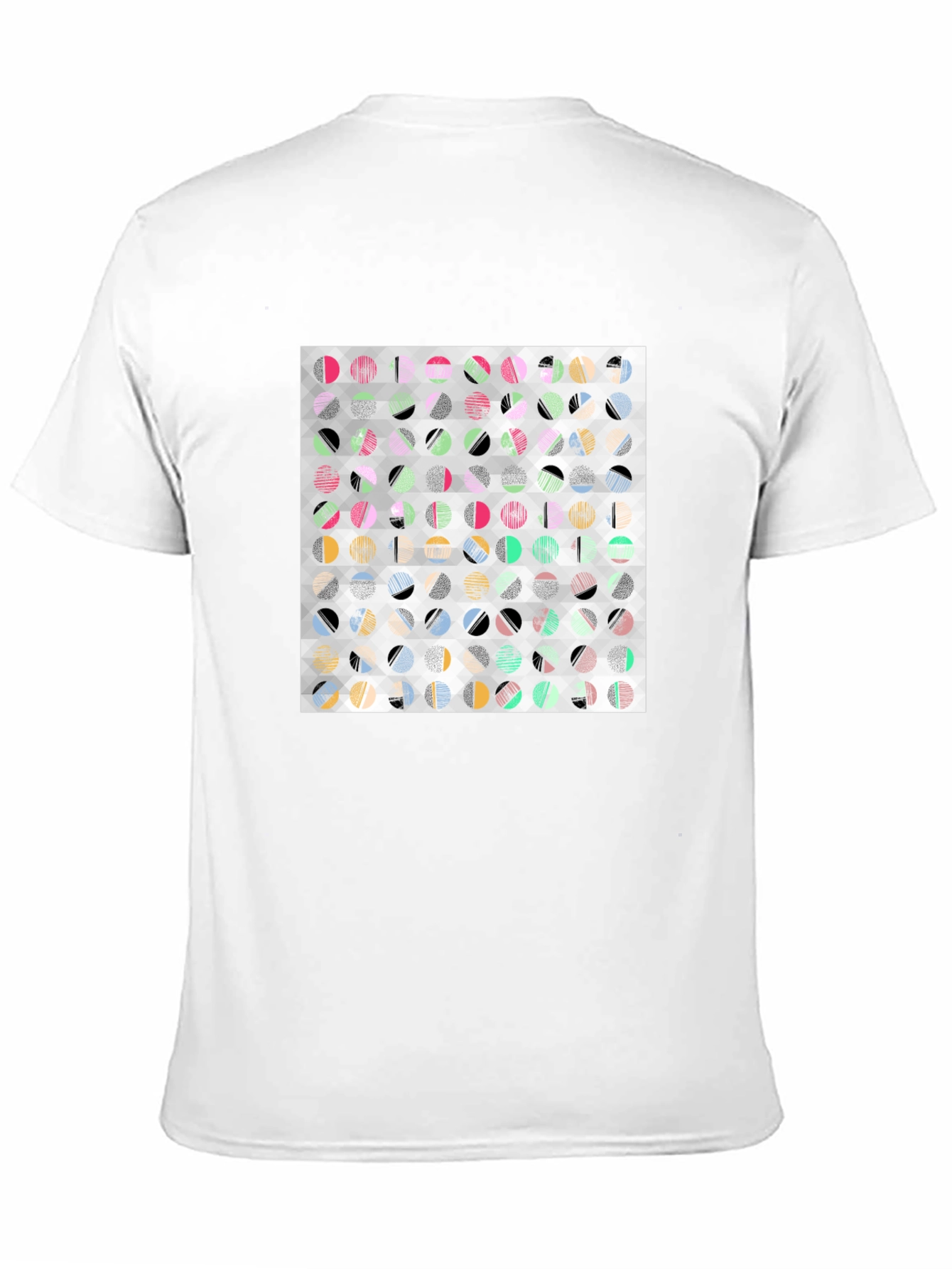 Black Abstract Geometric Print Black T-Shirt view 11