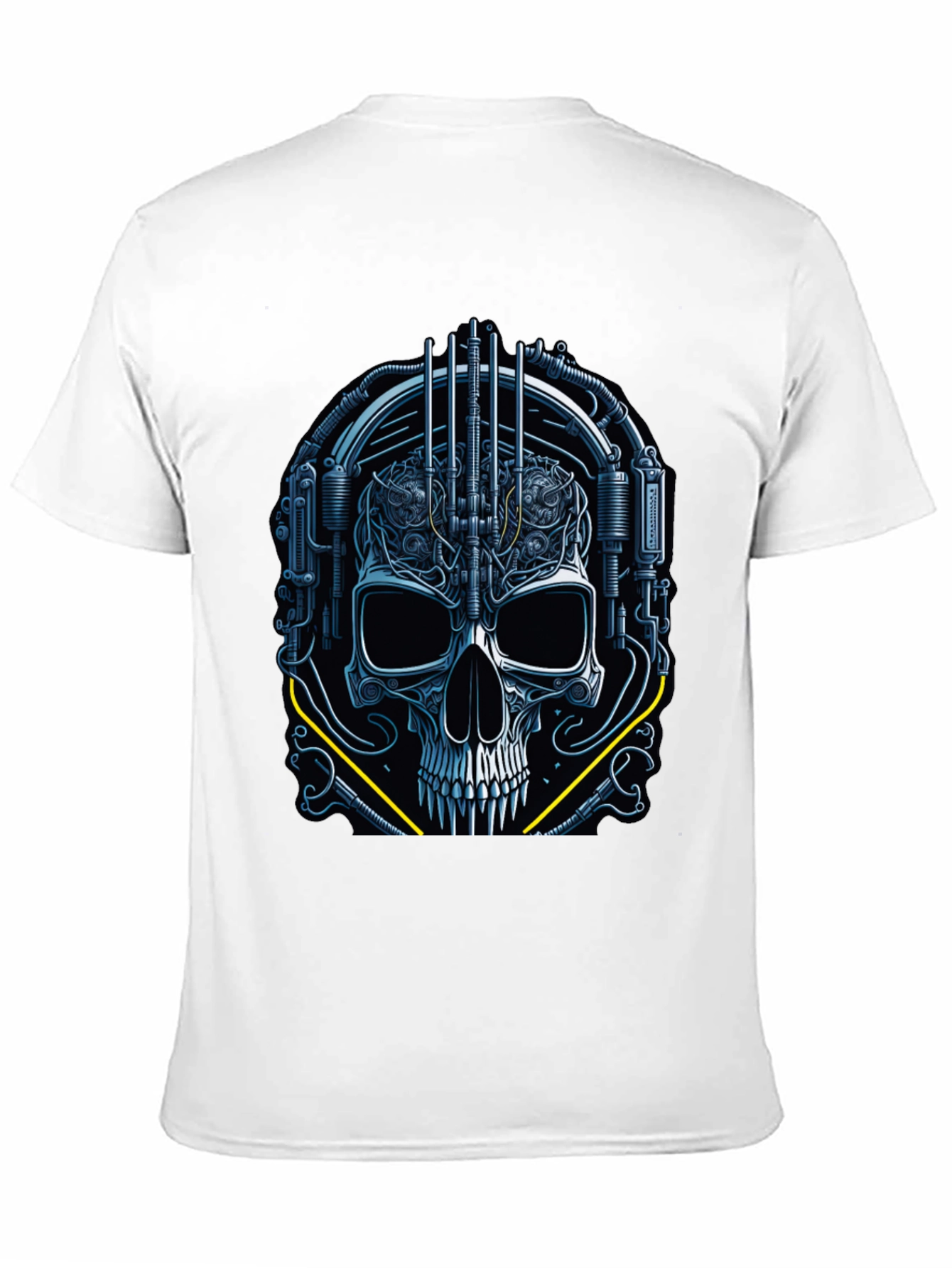 Black Cyberpunk Skull Graphic Tee - Dark Future Style view 11