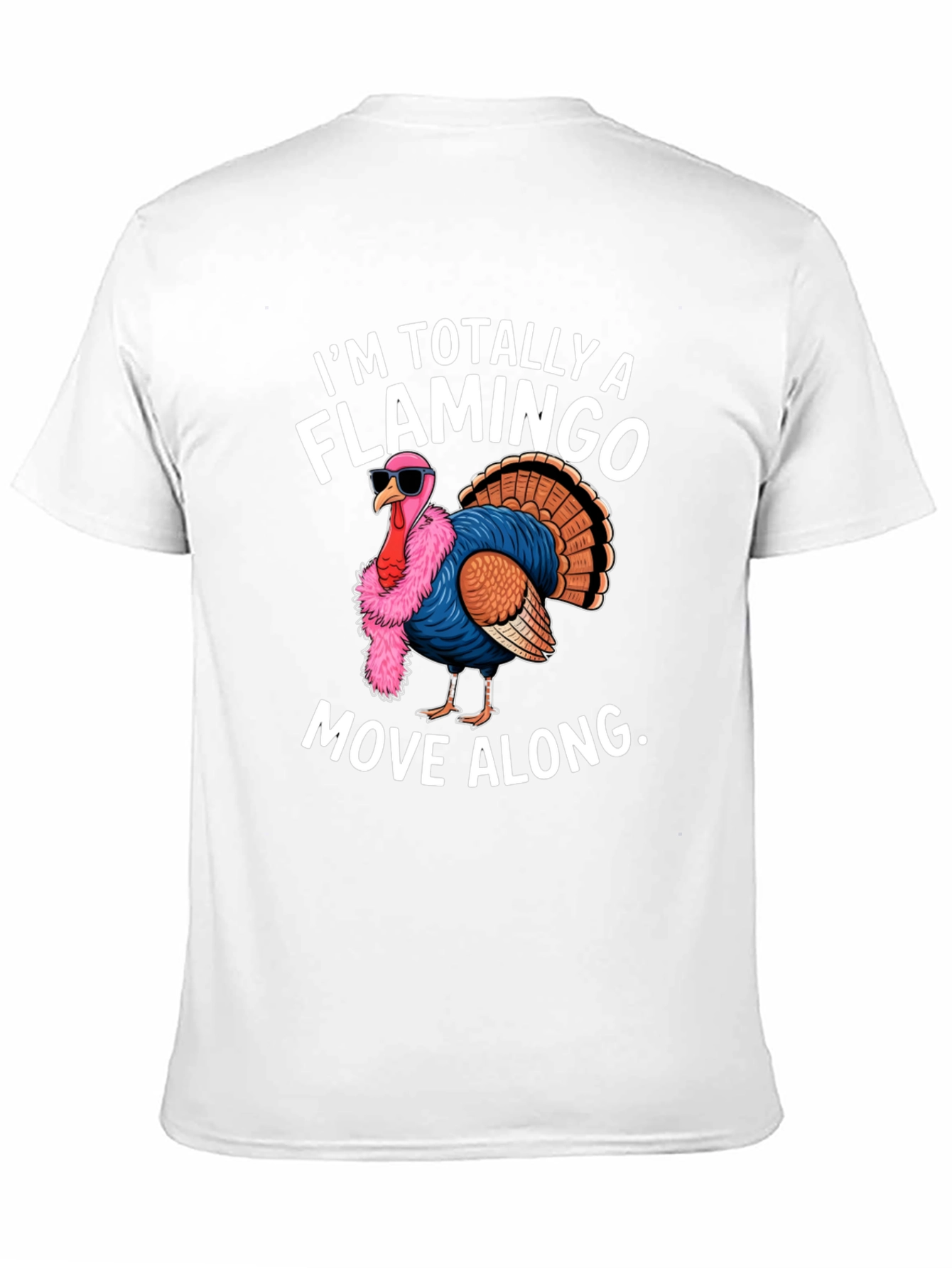 Black Funny Turkey Flamingo Graphic T-Shirt view 11
