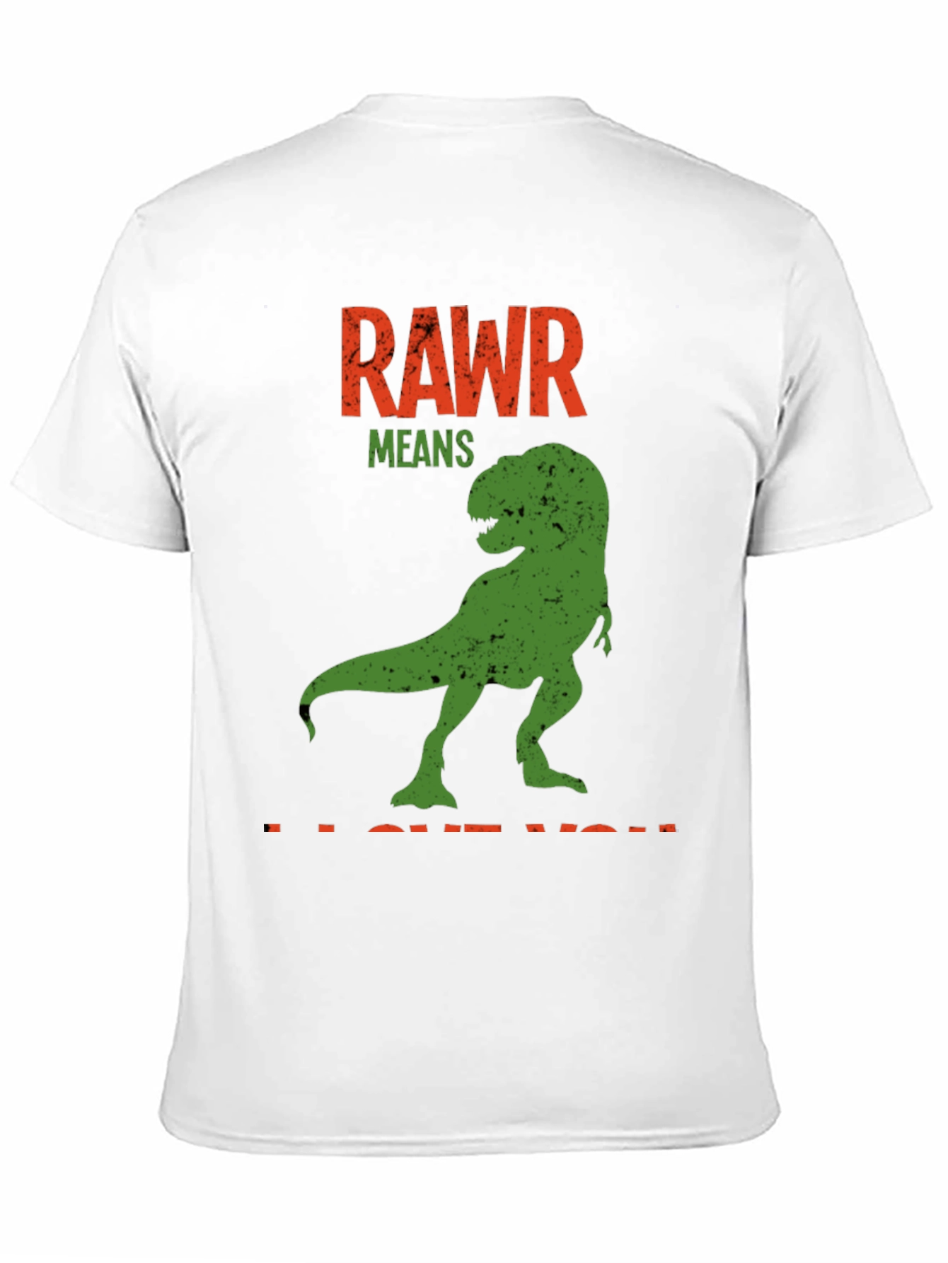 Black Rawr Means I Love You Dinosaur T-Shirt view 11