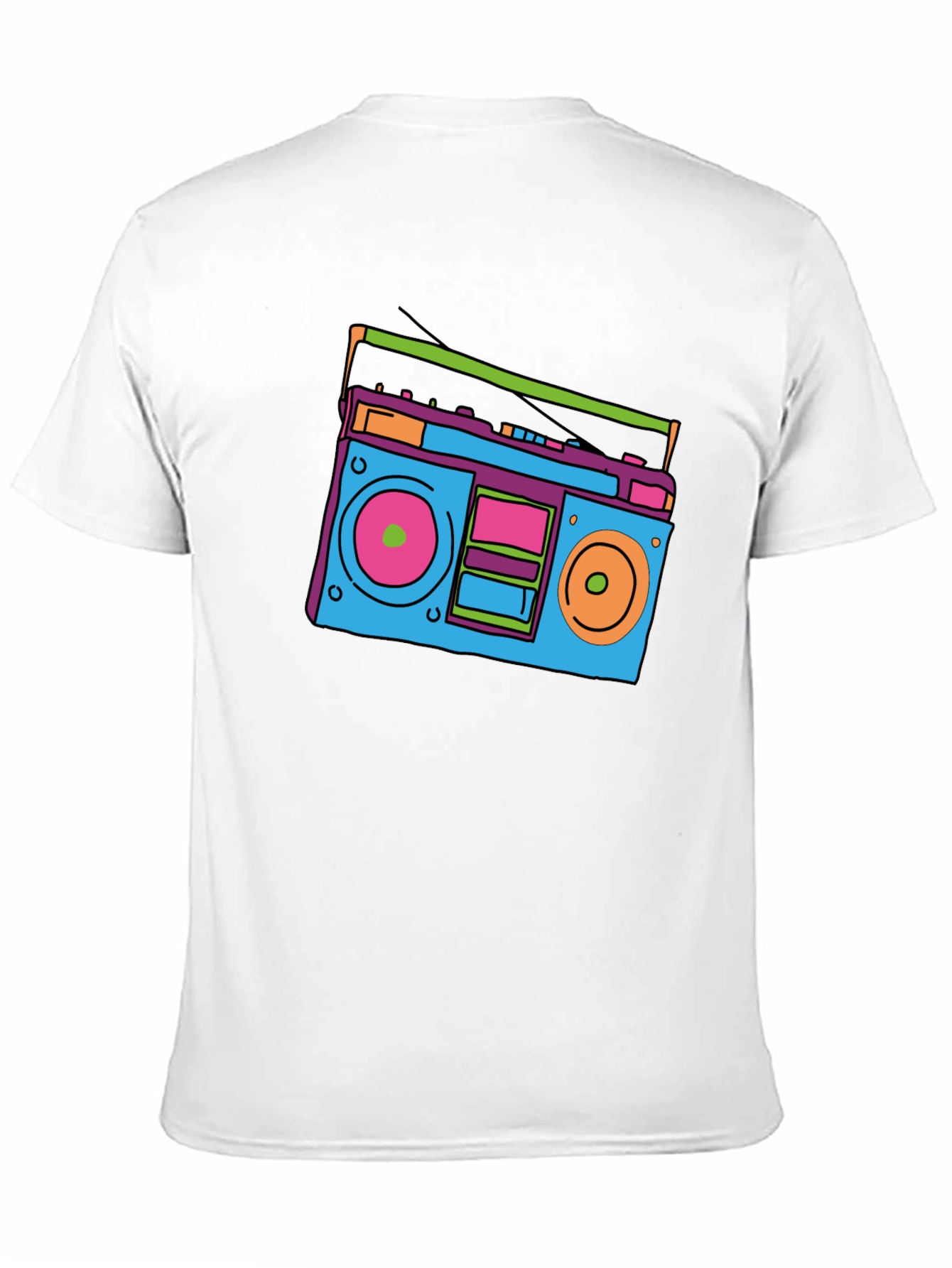 Black Retro Boombox Graphic Tee - Classic 80s Style view 11