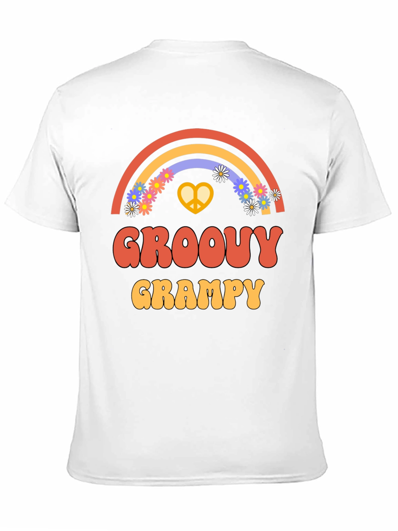 Black Groovy Grampy T-Shirt - Retro Rainbow Design view 11