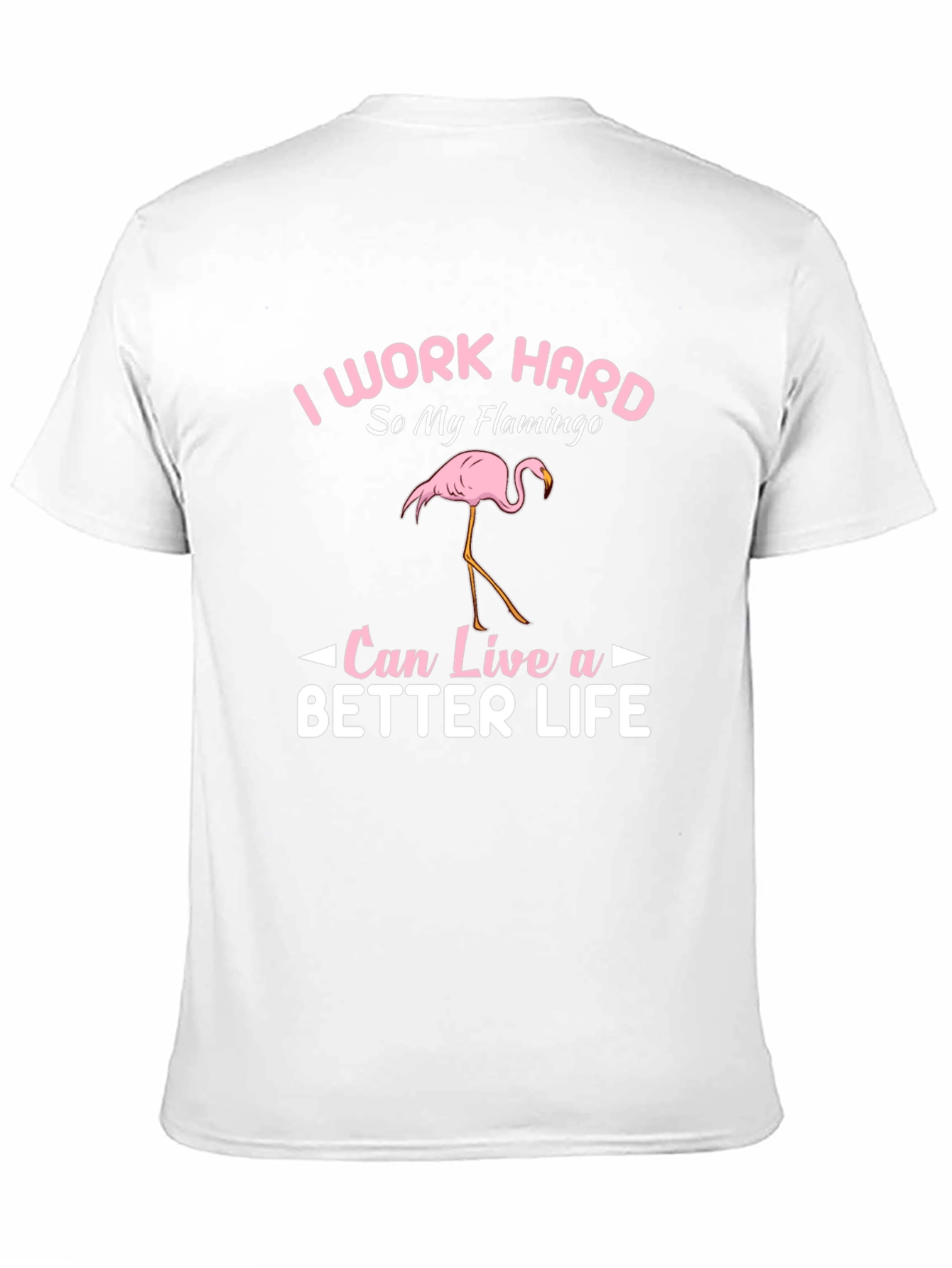 Black I Work Hard Flamingo Graphic T-Shirt view 11