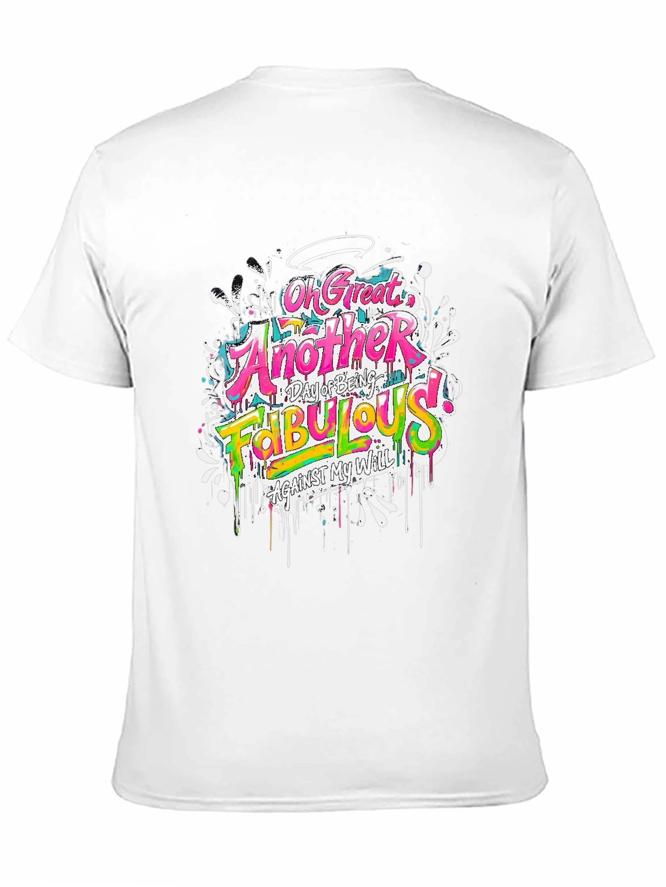 Black Funny Fabulous Graphic Tee - Unisex Casual Black T-Shirt view 11