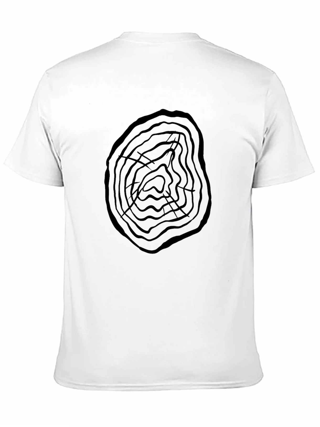 Black Abstract Tree Ring Graphic Print Men's Tee view 11