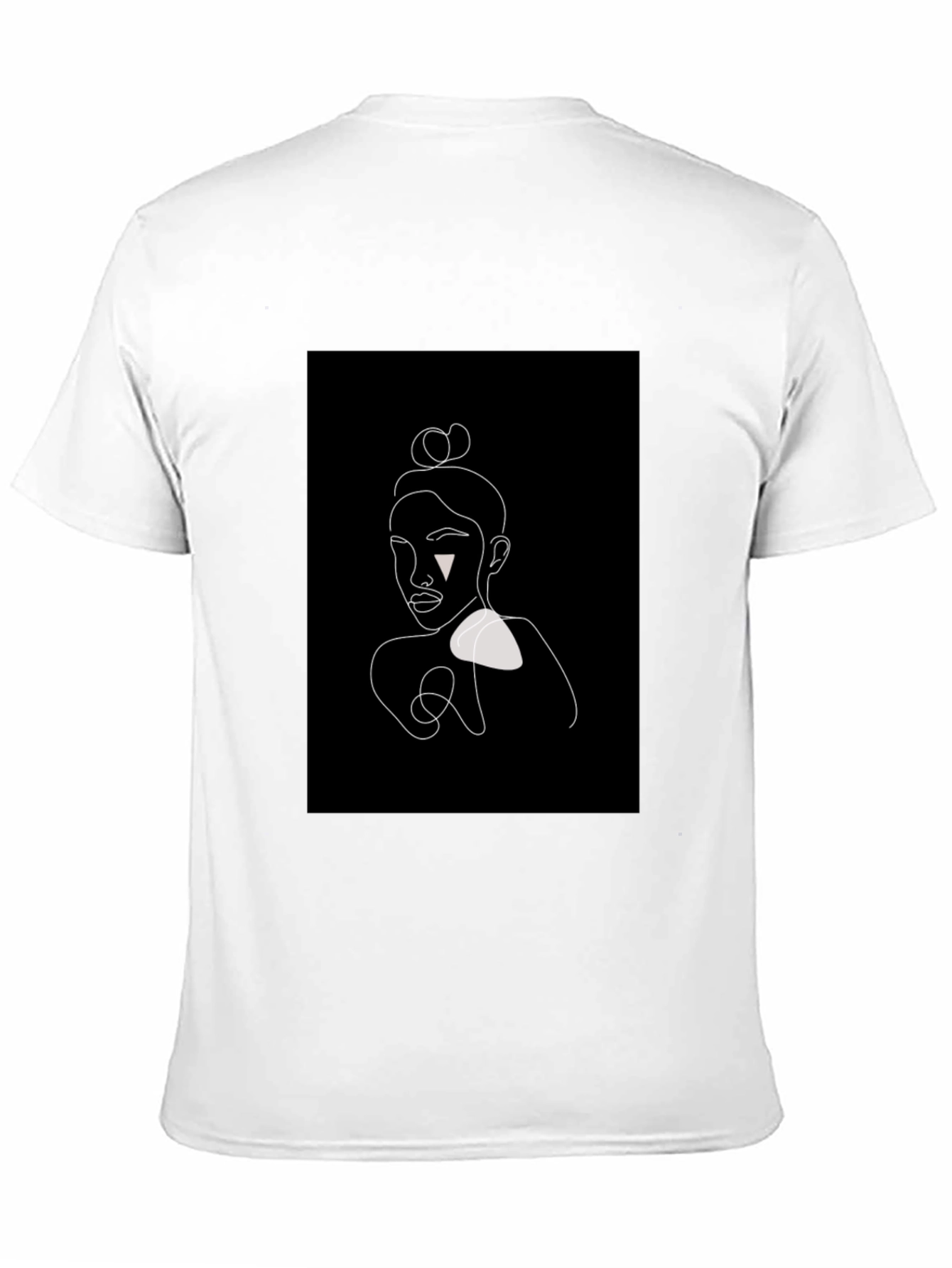 Black Minimalist Line Art Woman's Portrait Black T-Shirt view 11