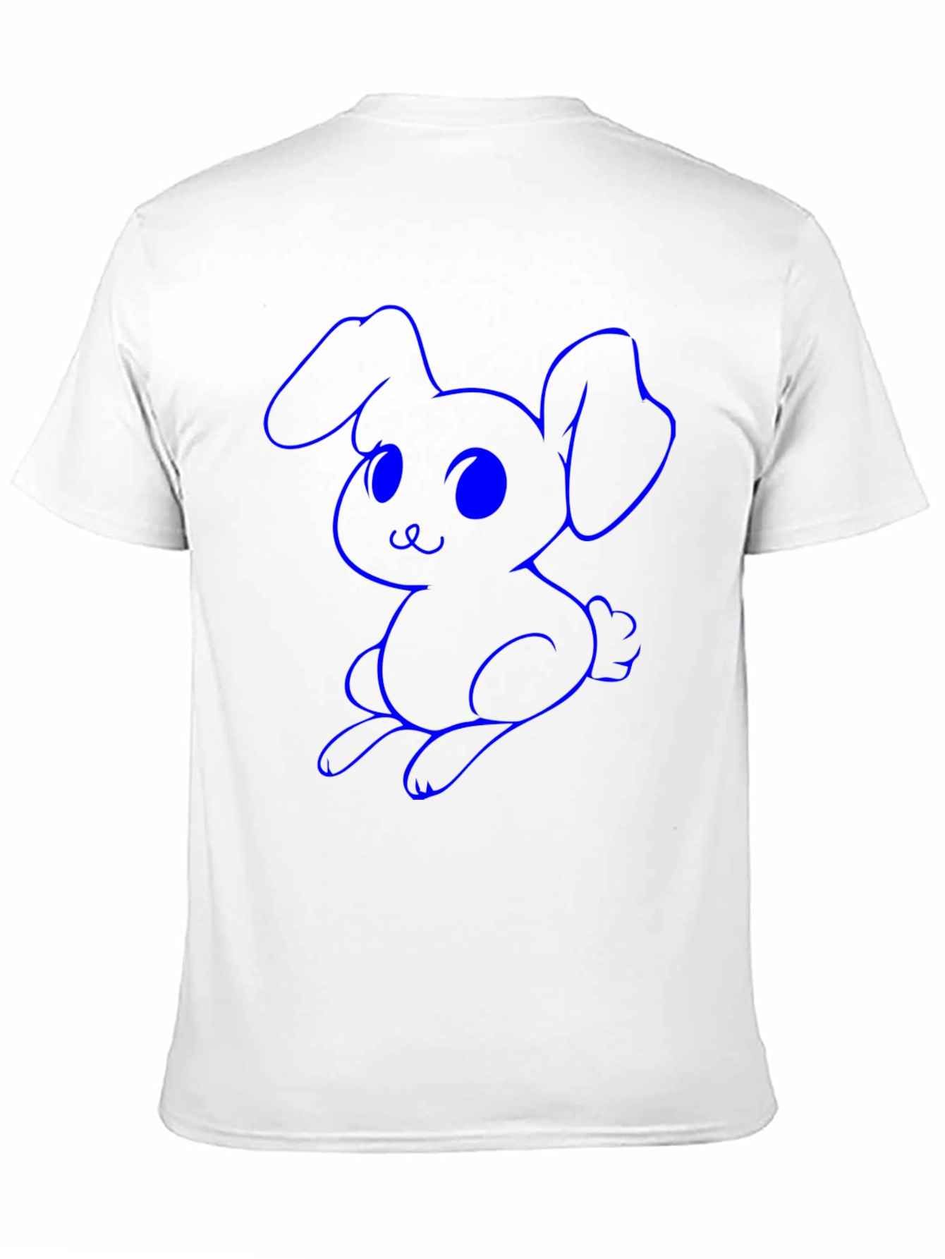 Black Cute Bunny Graphic Tee - Black Cotton Shirt view 11