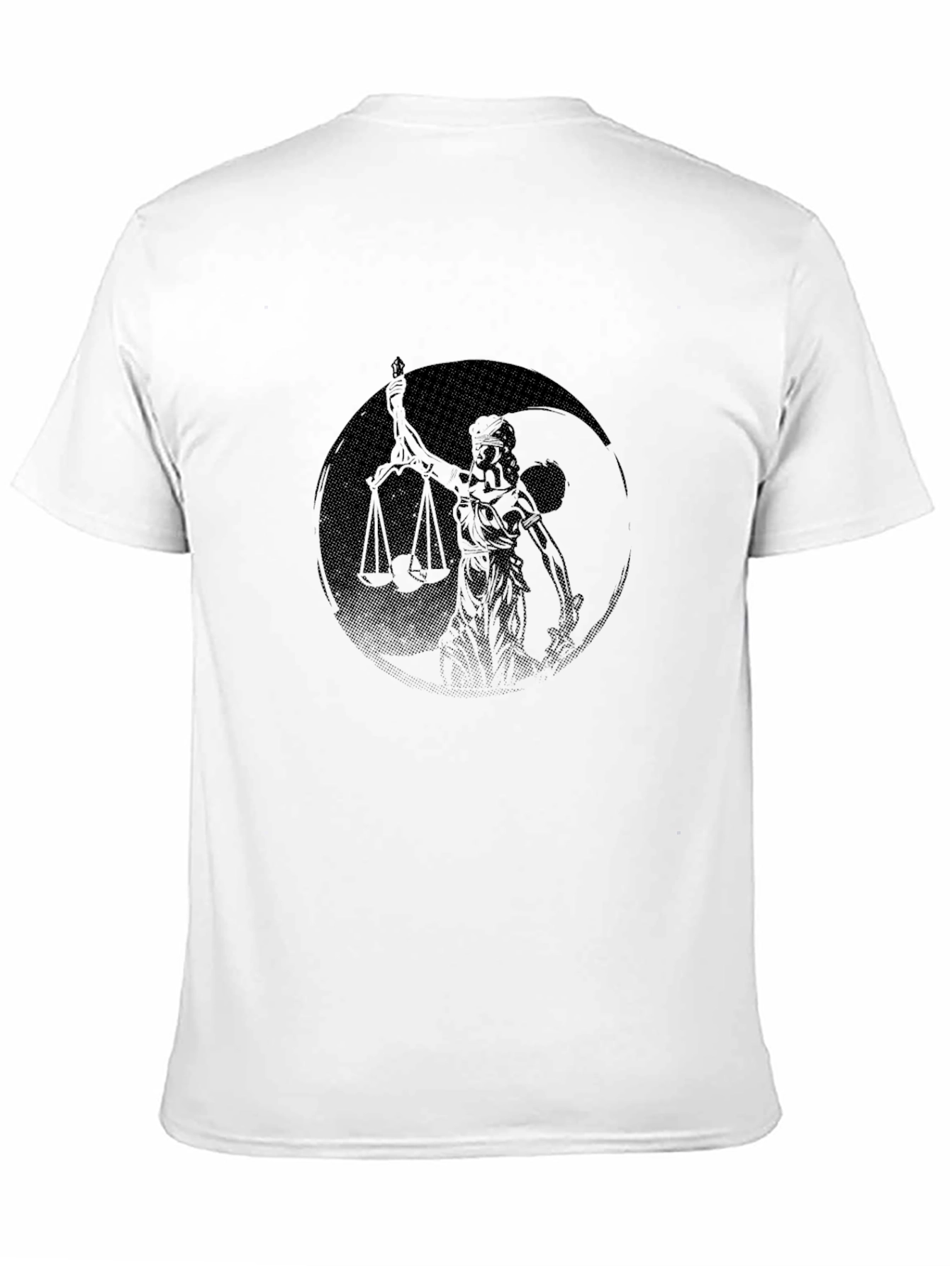 Black Scales of Justice Yin Yang Graphic Tee - Black view 11